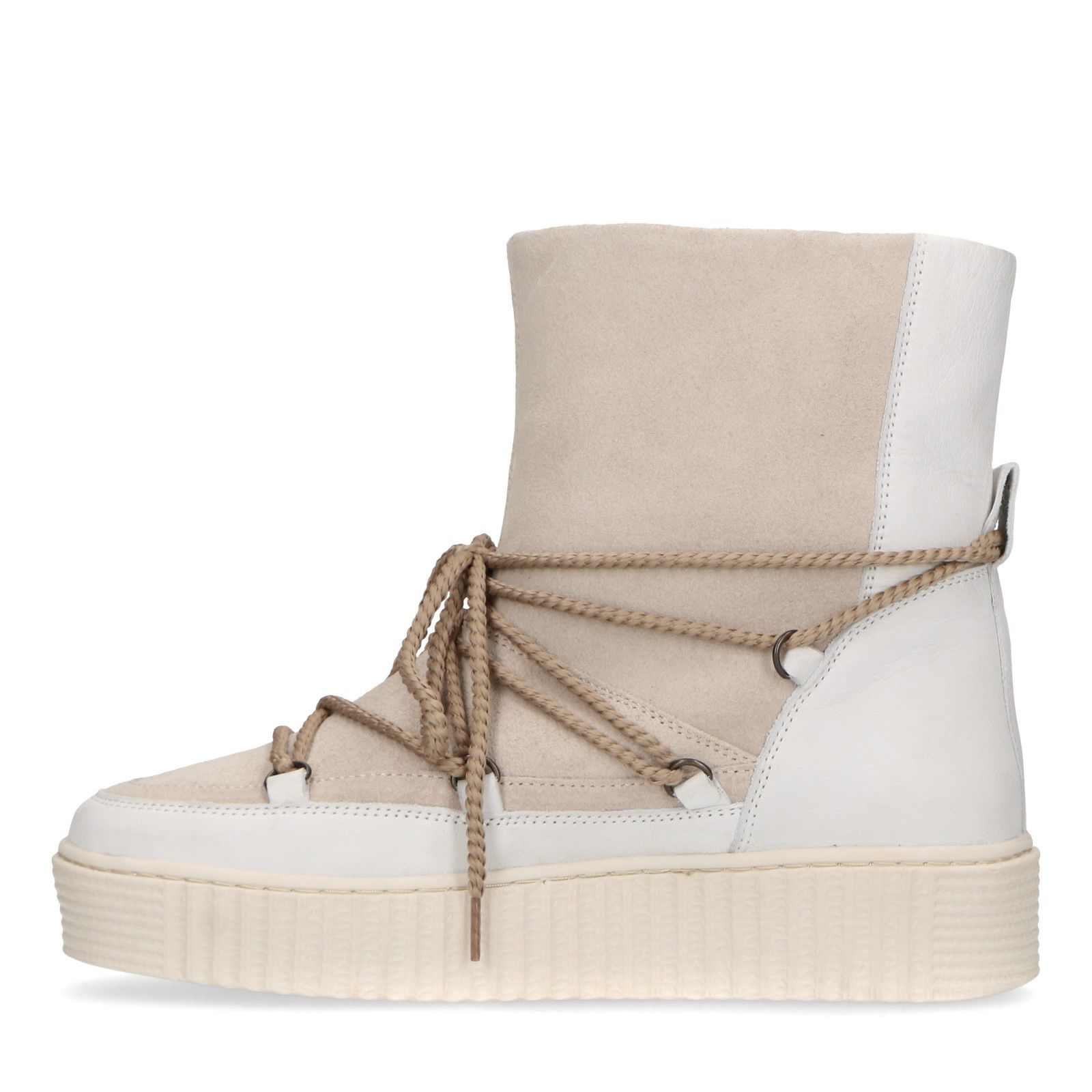 Beige snow boots met bont - Dames | MANFIELD