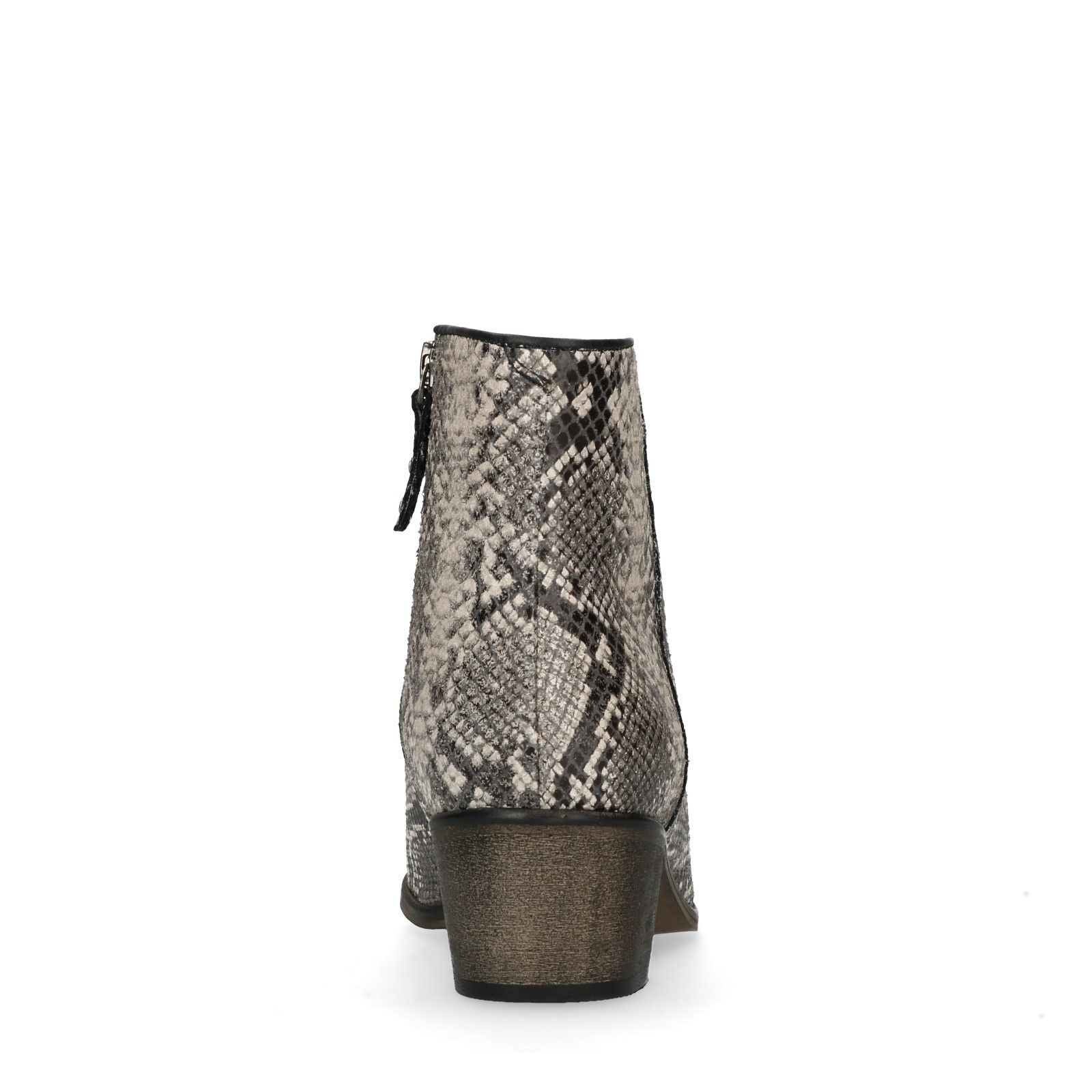 Grijze enkellaarsjes met snakeskin Dames | MANFIELD Grijze enkellaarsjes met snakeskin Dames | MANFIELD