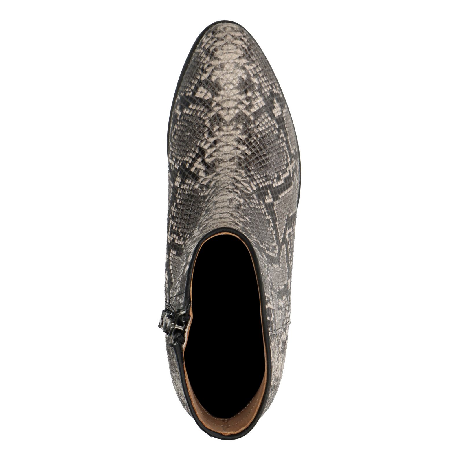 Grijze enkellaarsjes met snakeskin Dames | MANFIELD Grijze enkellaarsjes met snakeskin Dames | MANFIELD