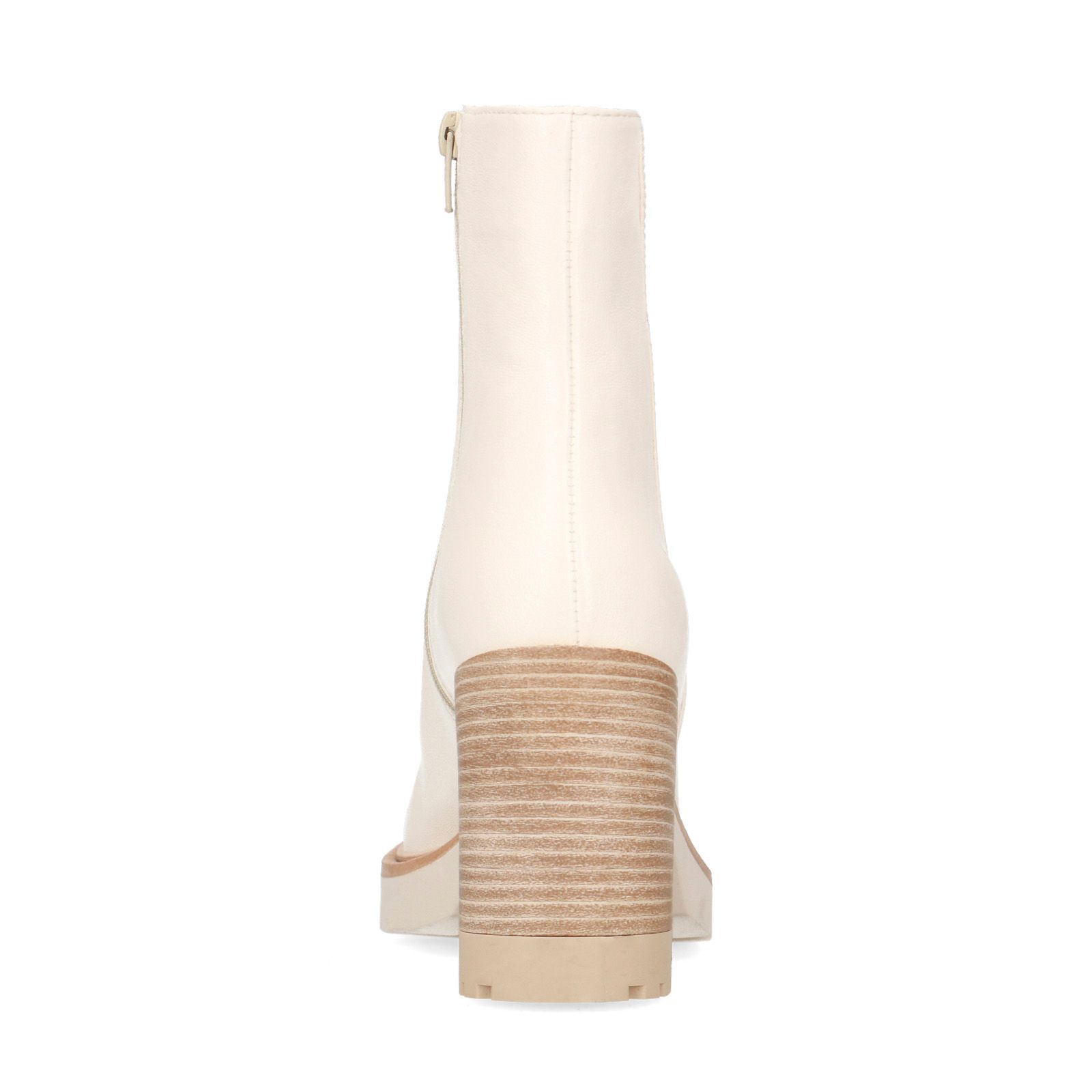 Off white enkellaarsjes met blokhak - Dames | MANFIELD