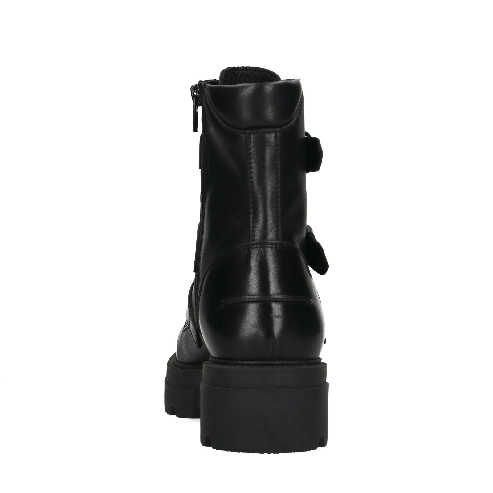 Zwarte leren biker boots - Dames | MANFIELD
