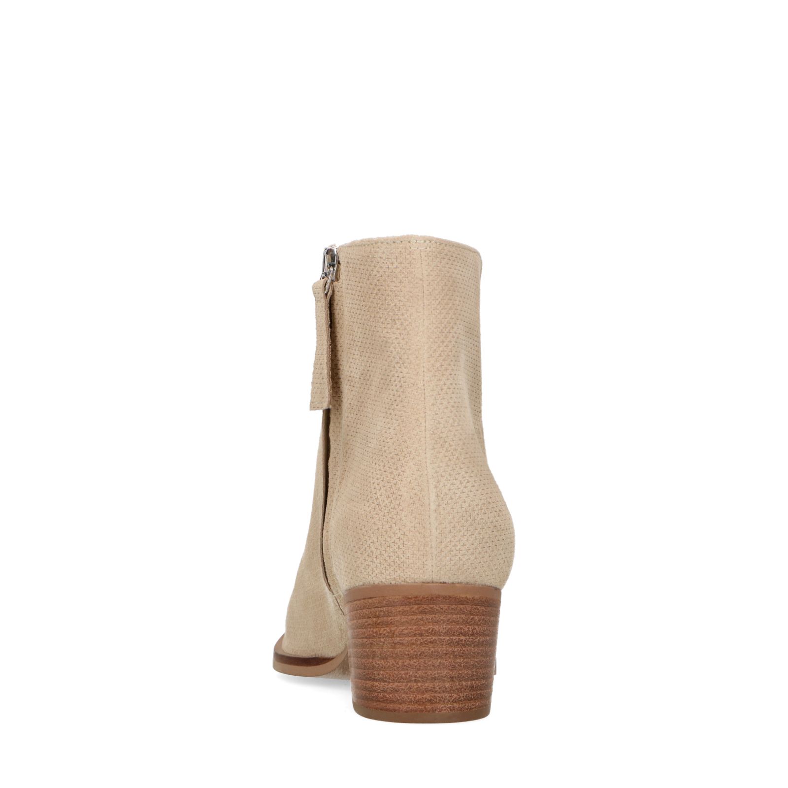 Beige enkellaarsjes met hak - Dames | MANFIELD