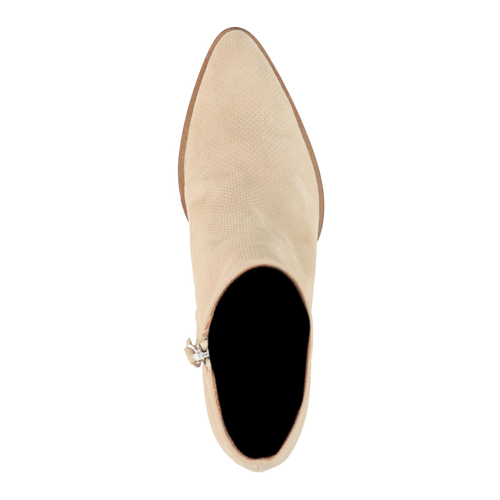 Beige enkellaarsjes met hak - Dames | MANFIELD