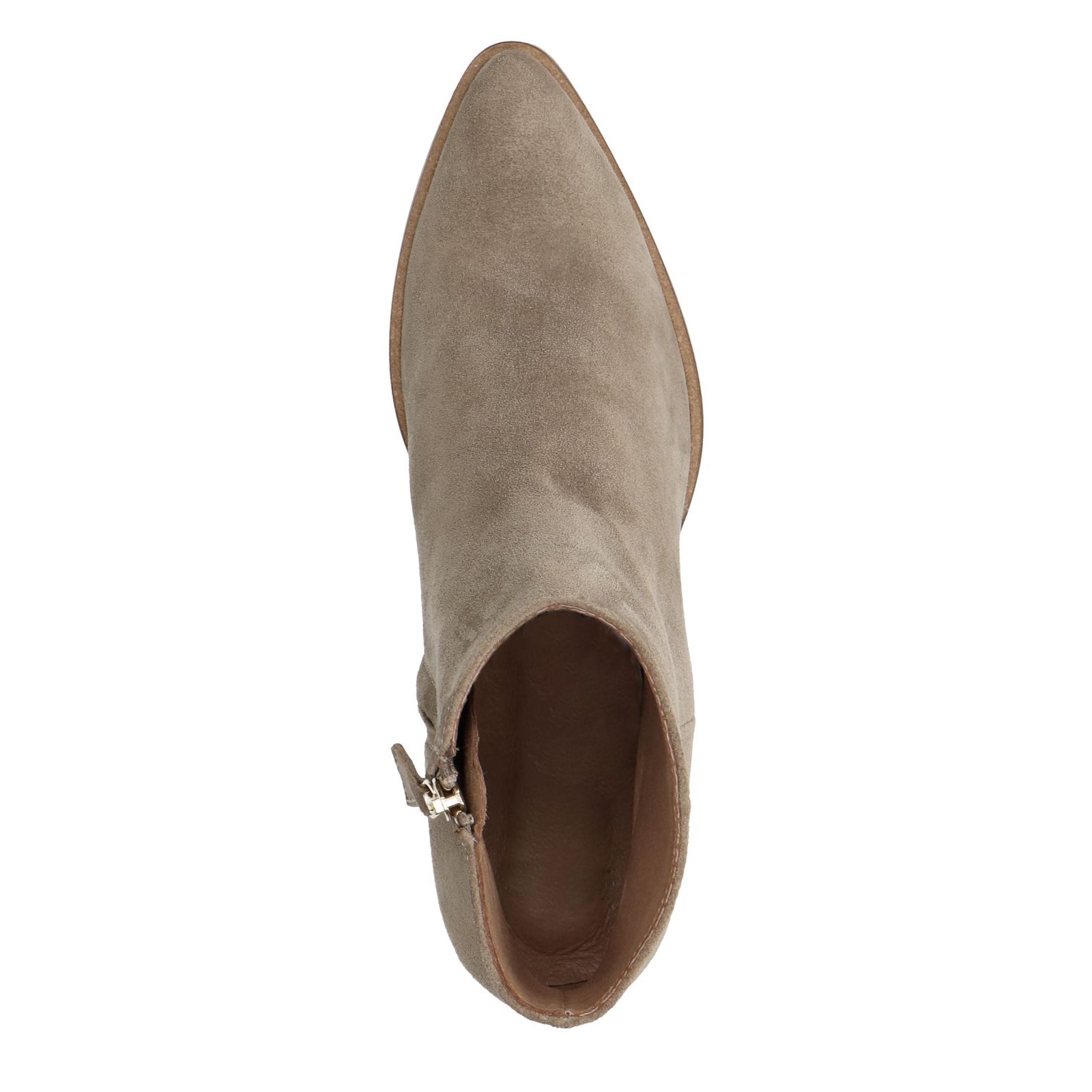 Taupe suède enkellaarsjes - Dames | MANFIELD