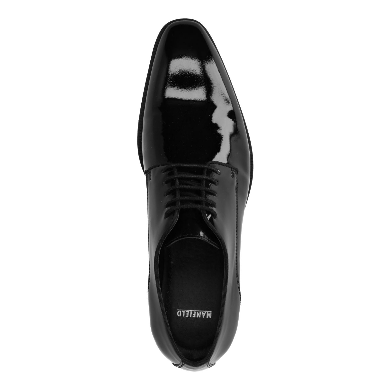 Zwarte lak leren veterschoenen - Heren | MANFIELD