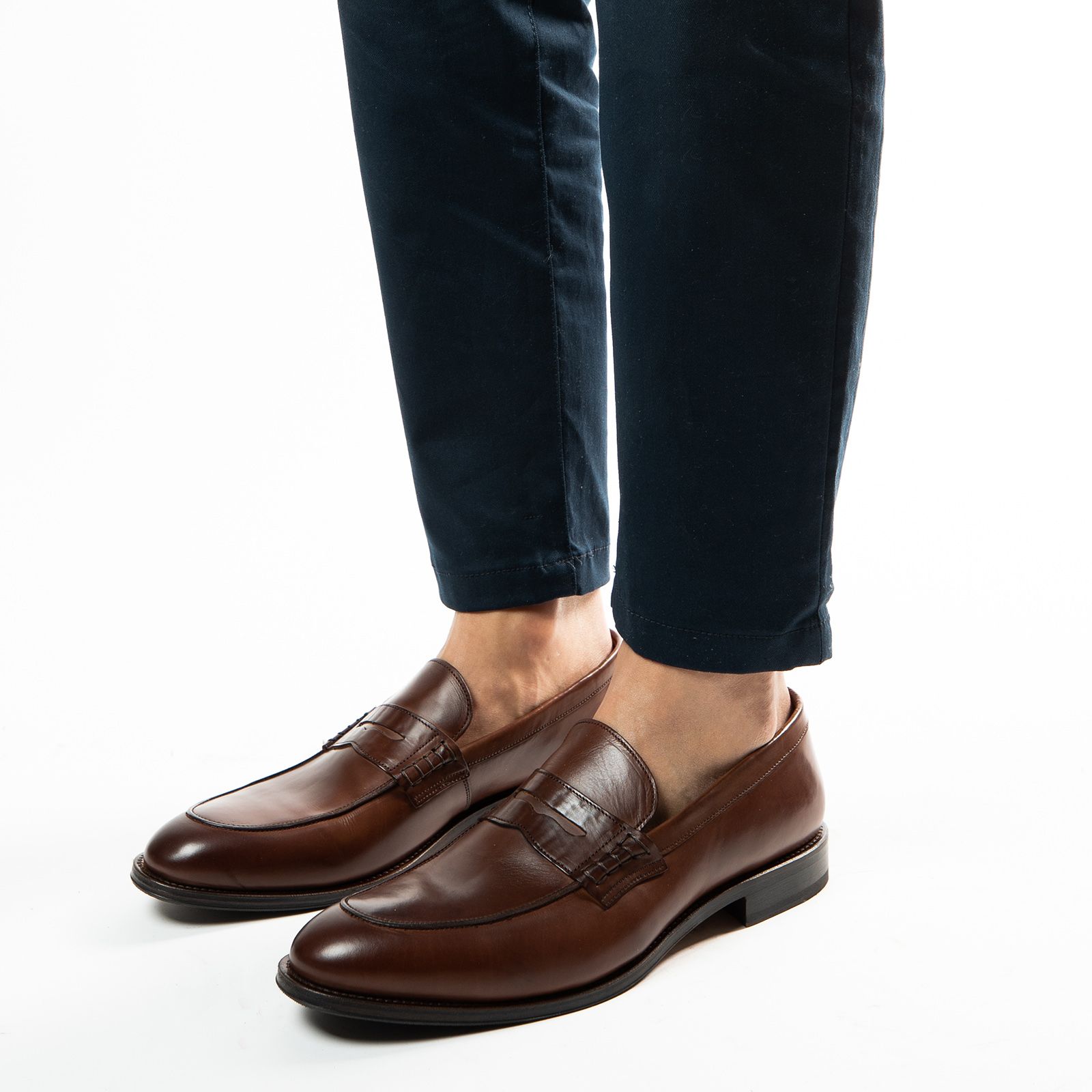 Bruine leren loafers - Heren | MANFIELD