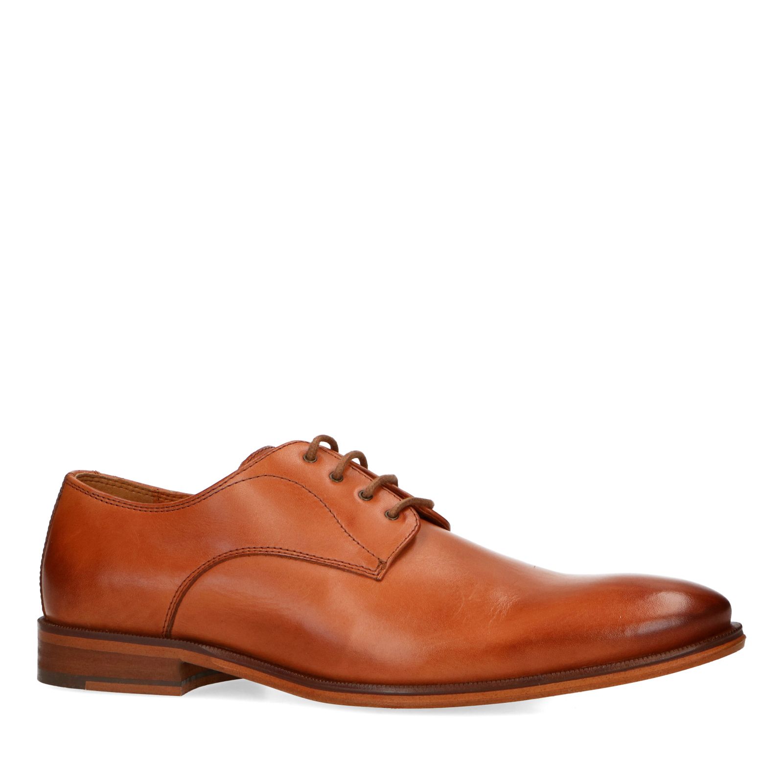 Cognac leren veterschoenen - Heren | MANFIELD