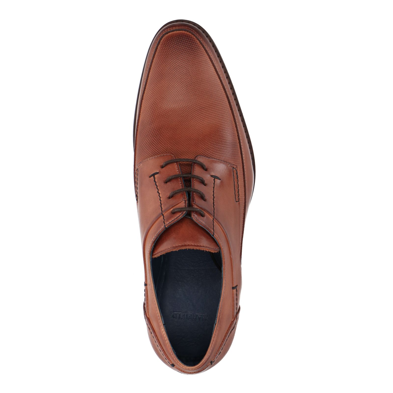 Cognac leren veterschoenen - Heren | MANFIELD