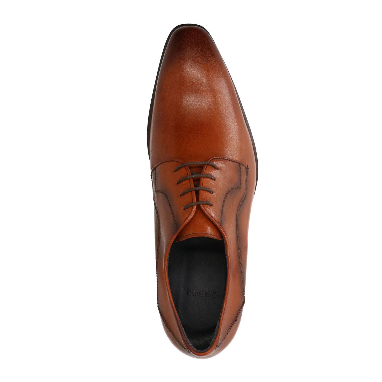 Cognac leren veterschoenen - Heren | MANFIELD