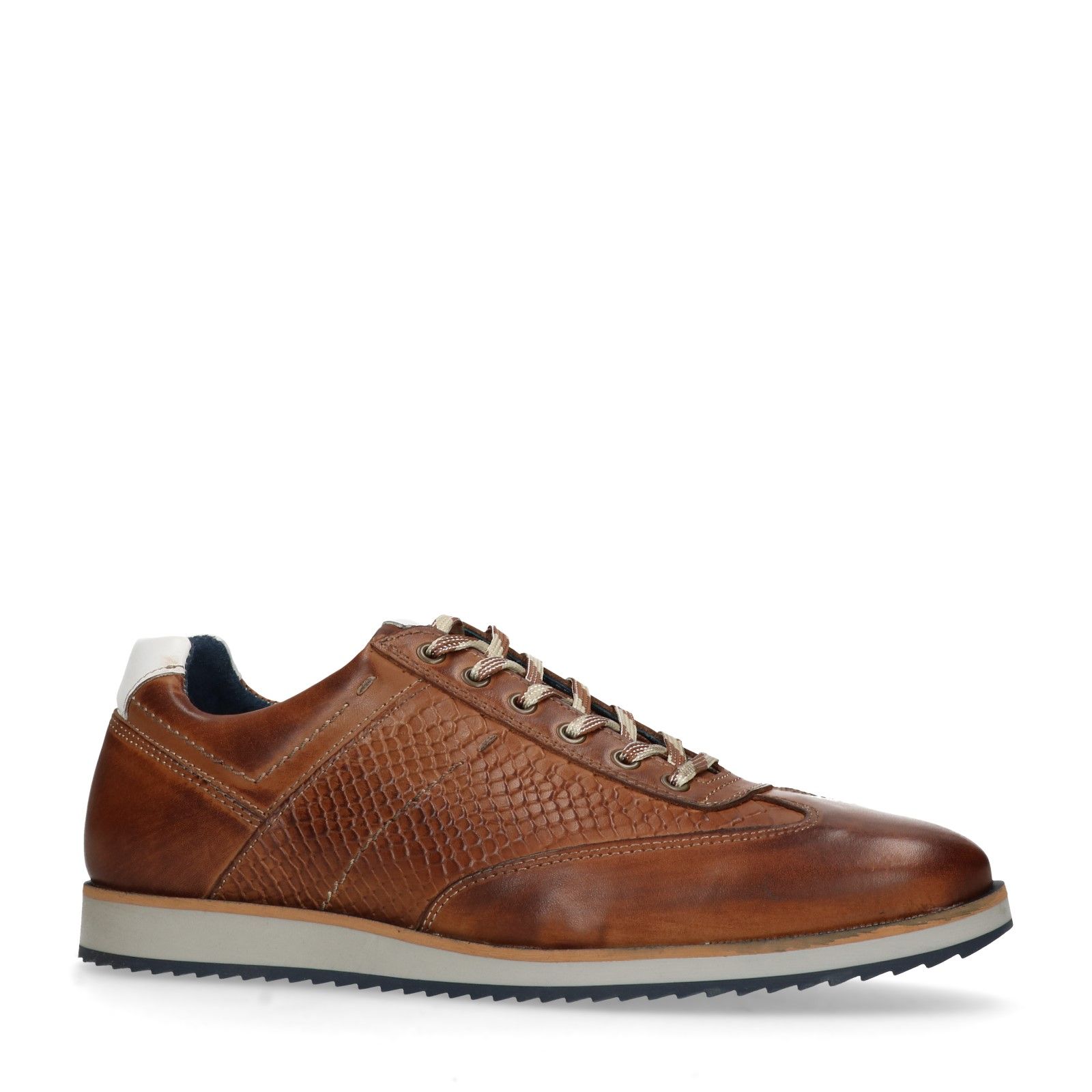 Cognac leren veterschoenen - Heren | MANFIELD