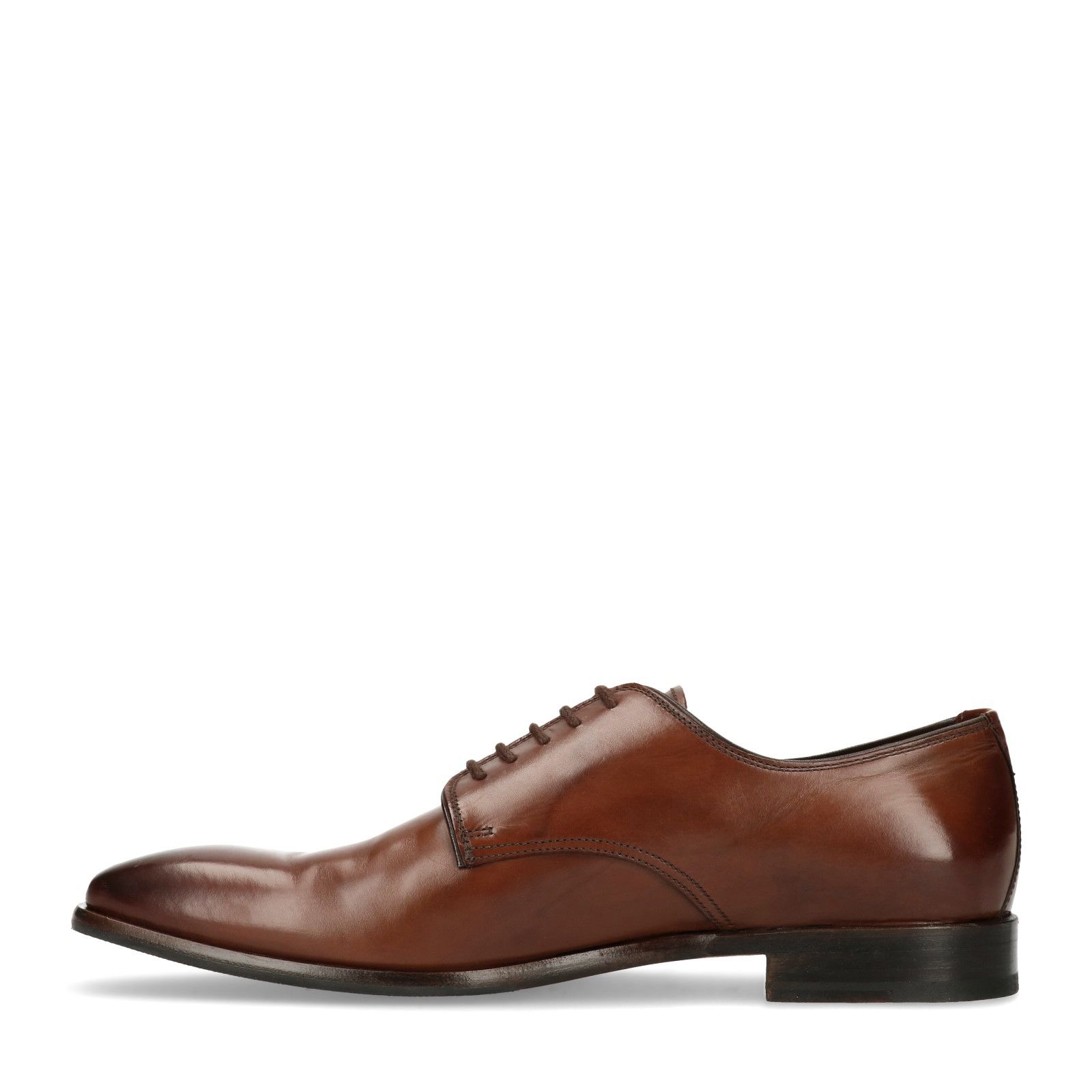 Cognac leren veterschoenen - Heren | MANFIELD