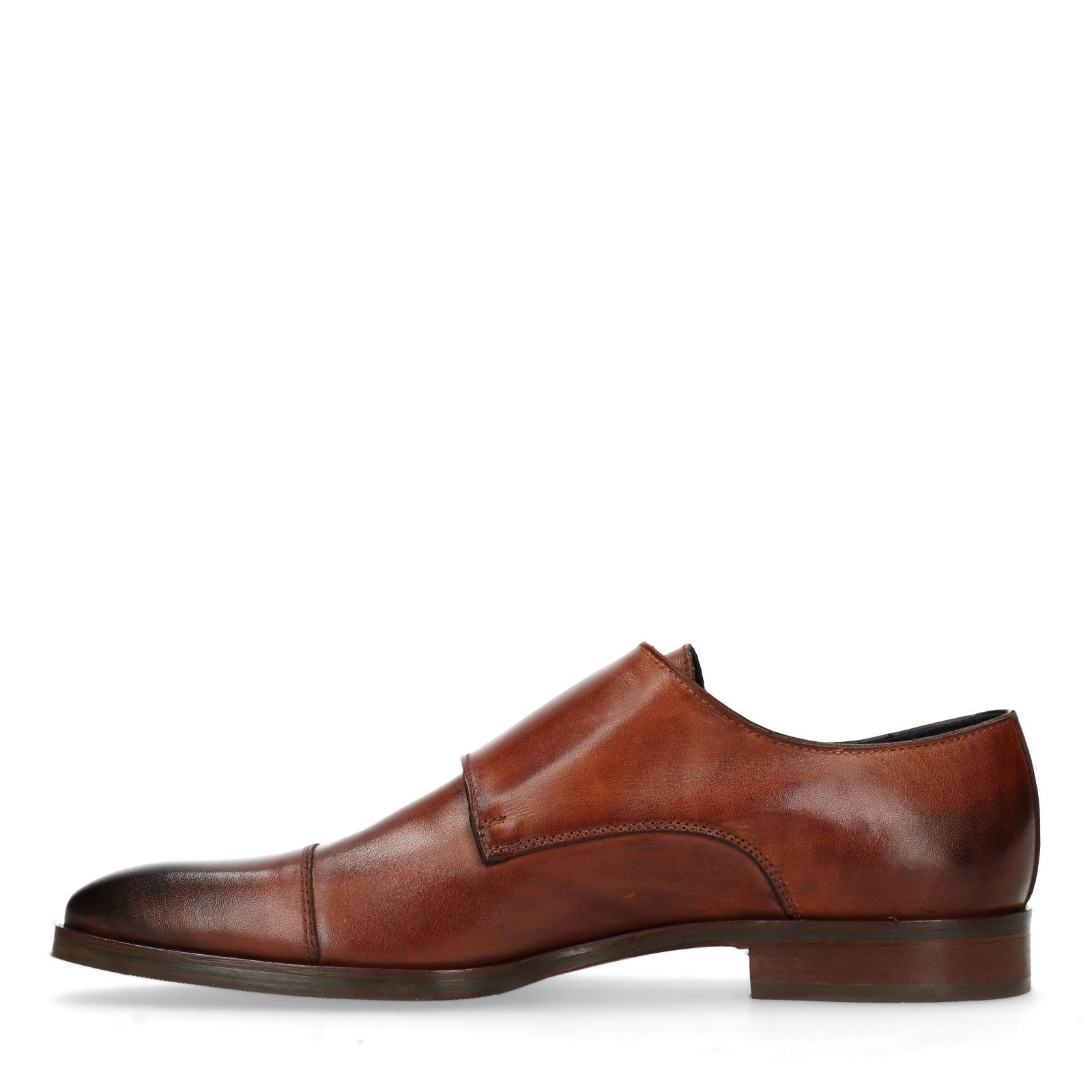 Gespschoenen cognac dubbele gesp - Heren | MANFIELD
