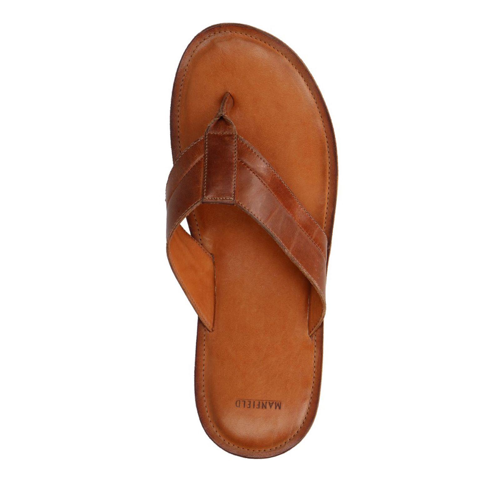 Trend Mm ondeugd Leren slippers bruin - Heren | MANFIELD
