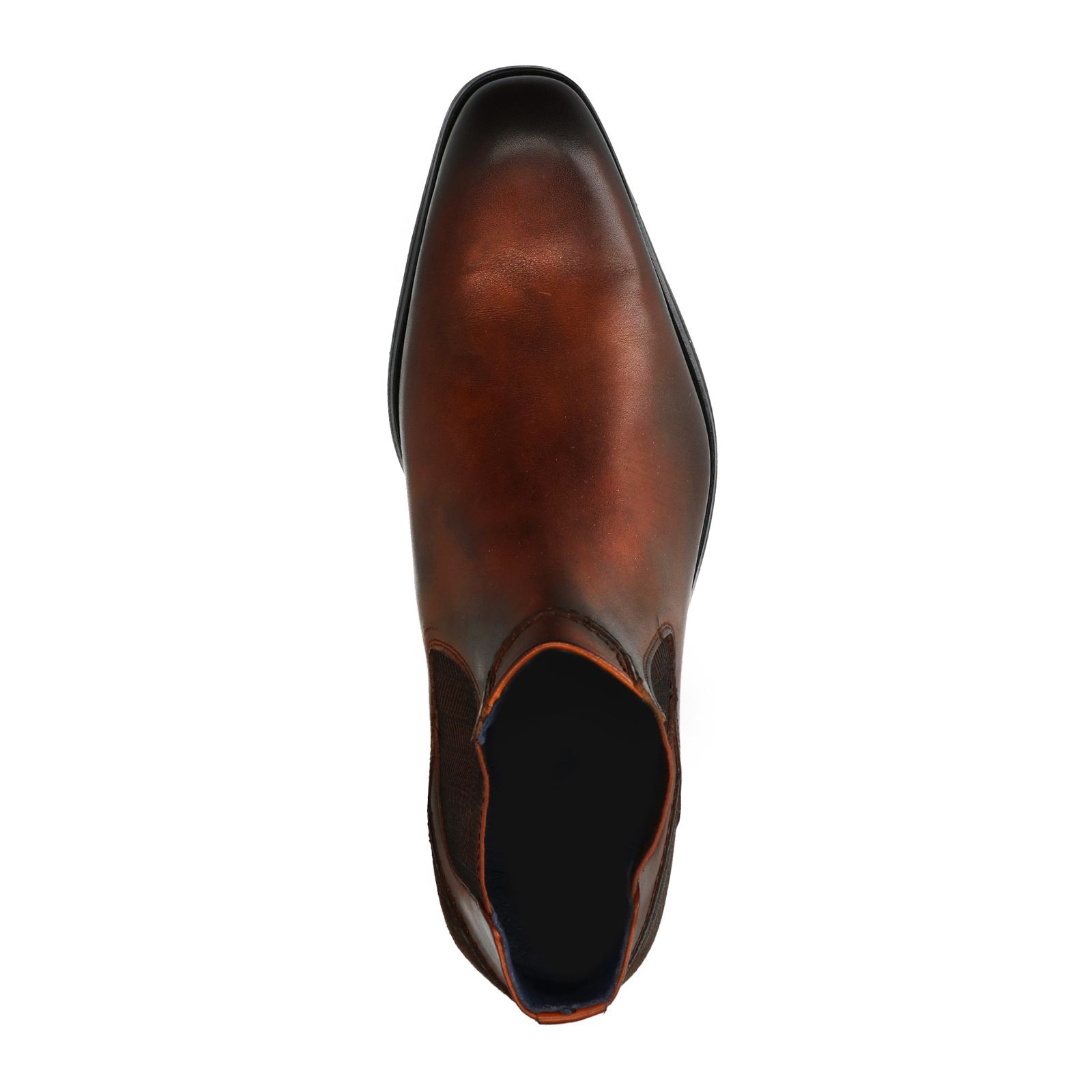 Men's Leather Zipper Boots In Black