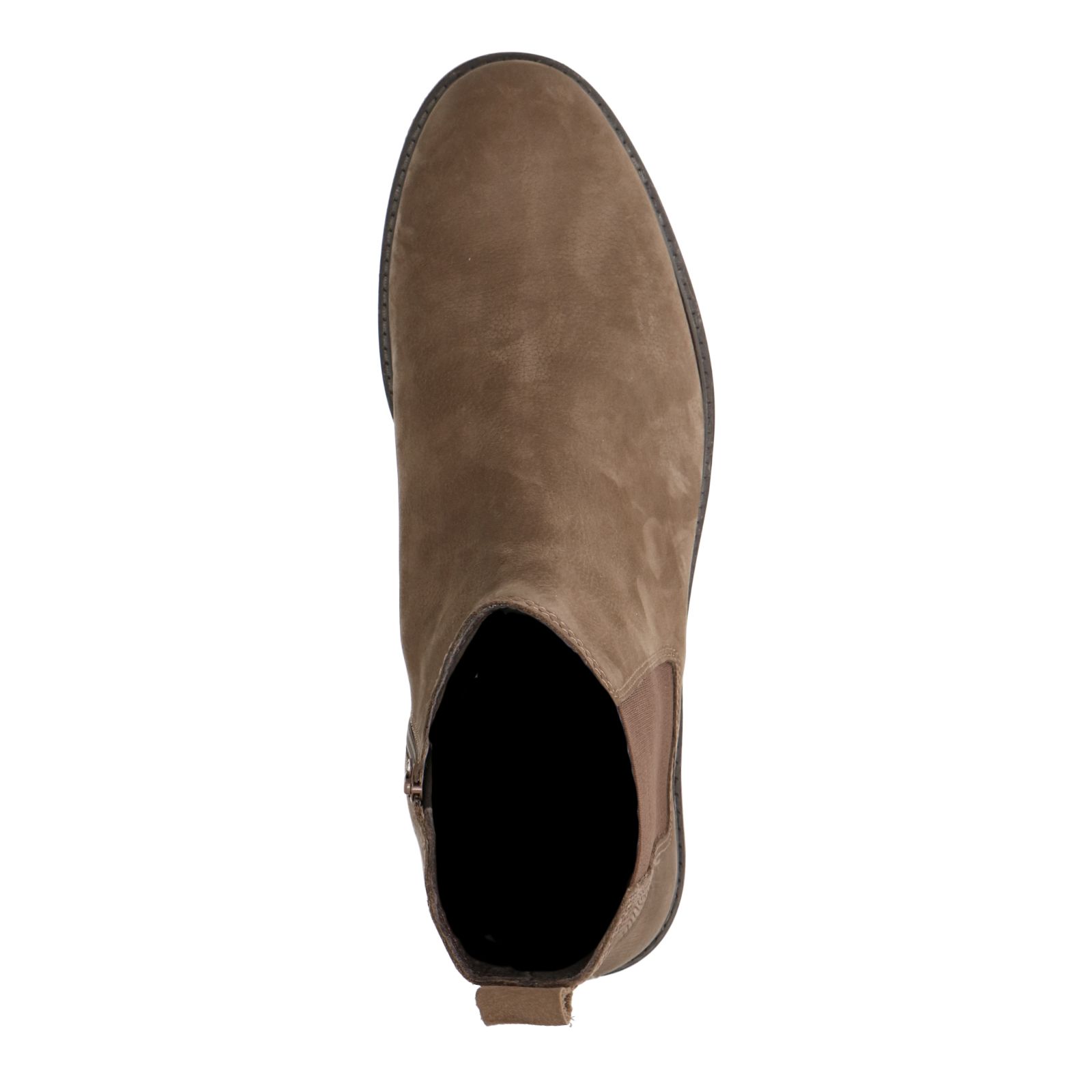 Taupe leren chelsea boots met rits - Heren | MANFIELD