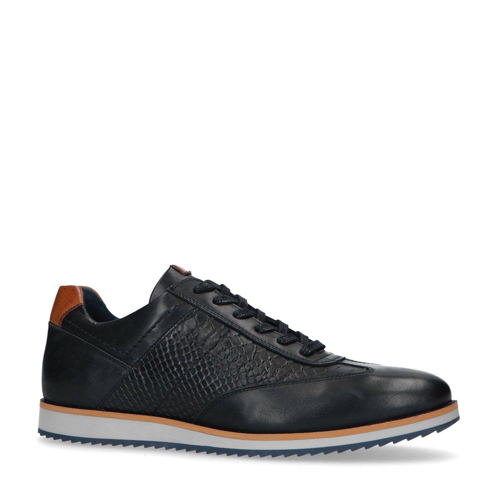 Zwarte Leren Sneakers - Heren | MANFIELD