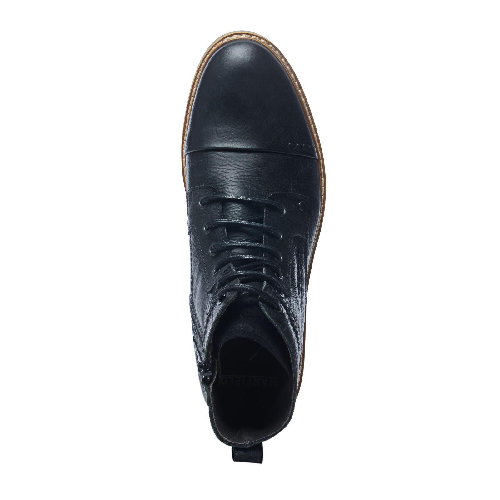 Zwarte hoge veterboots - Heren | MANFIELD