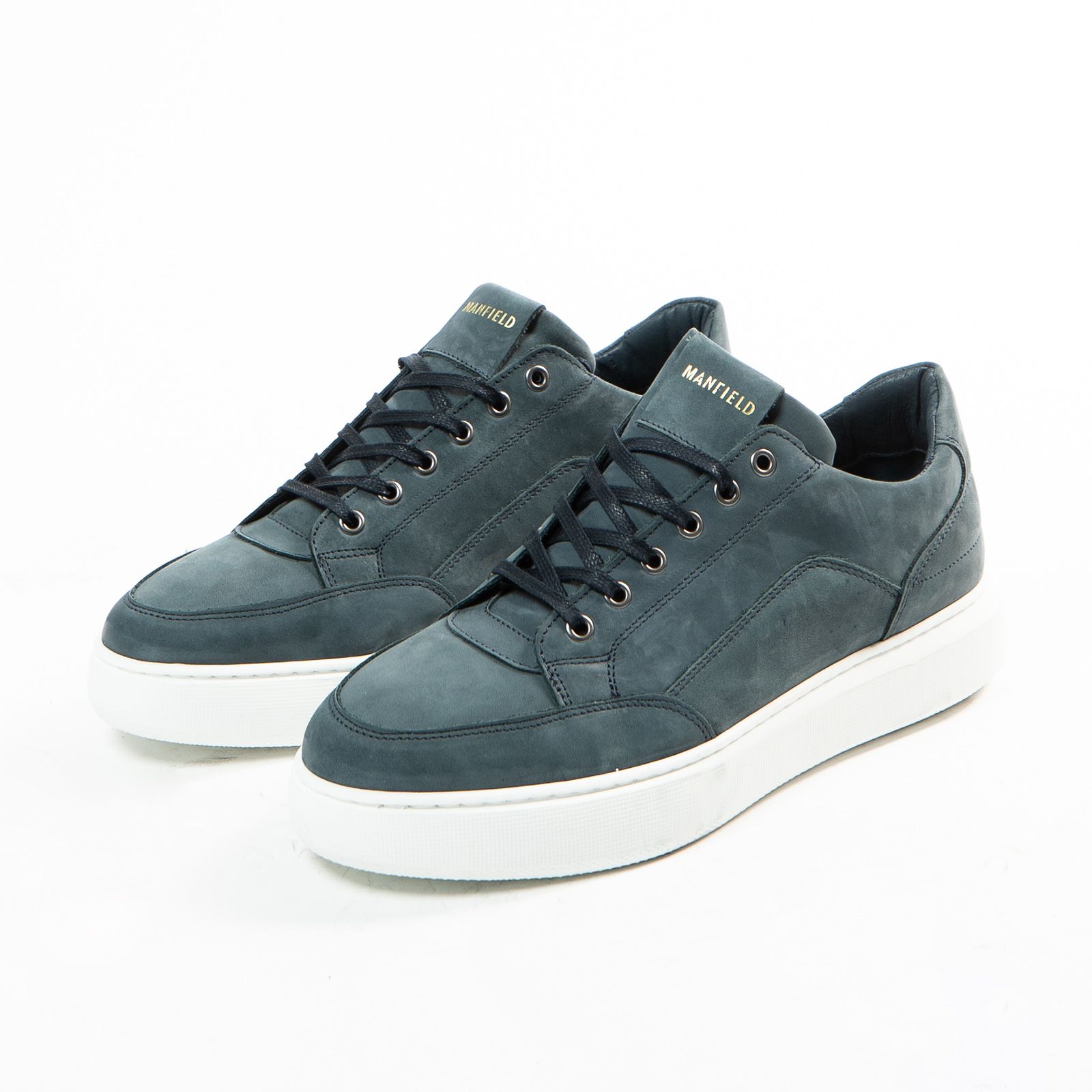 Donkerblauwe nubuck sneakers - Heren | MANFIELD
