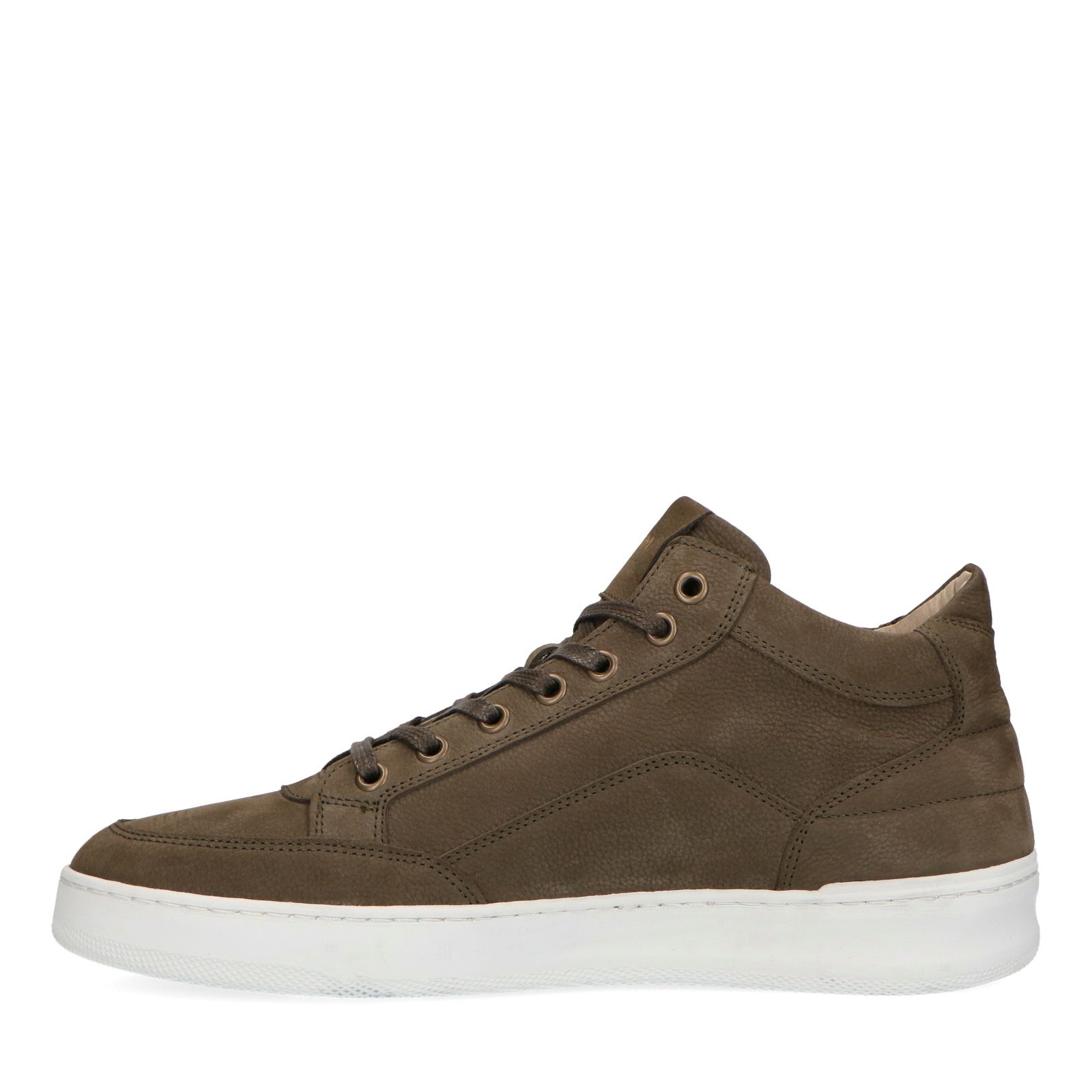 Donkergroene nubuck sneakers - Heren | MANFIELD