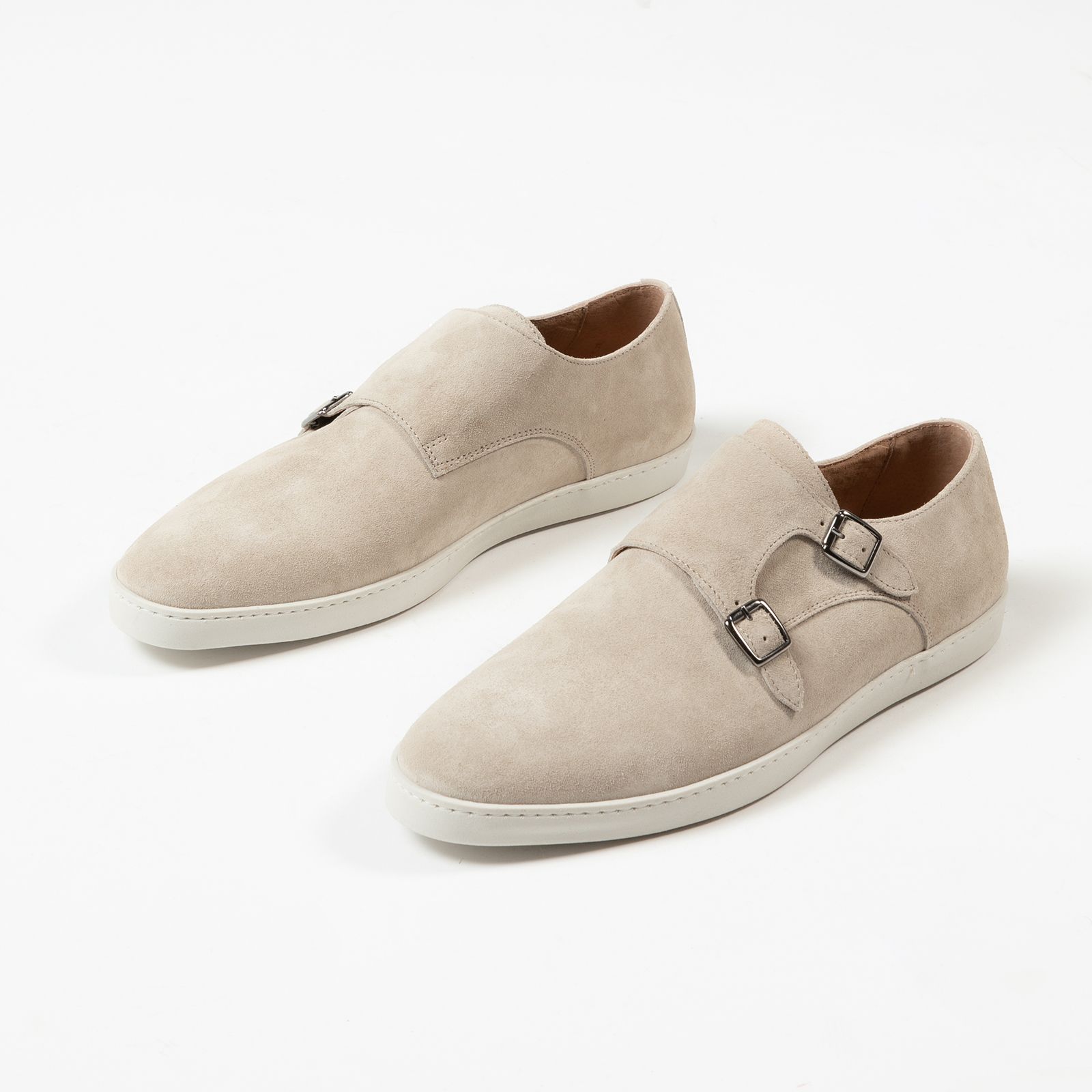 Beige suède gespschoenen - Heren | MANFIELD