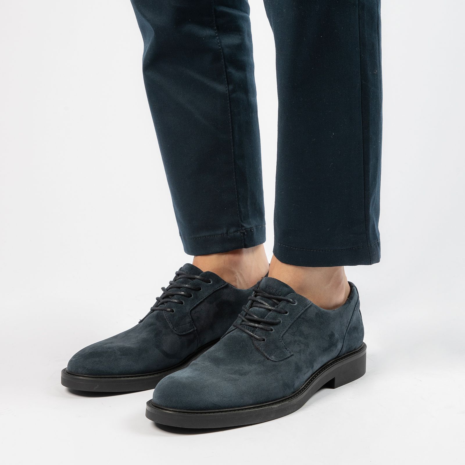 Blauwe suède veterschoenen - Heren | MANFIELD