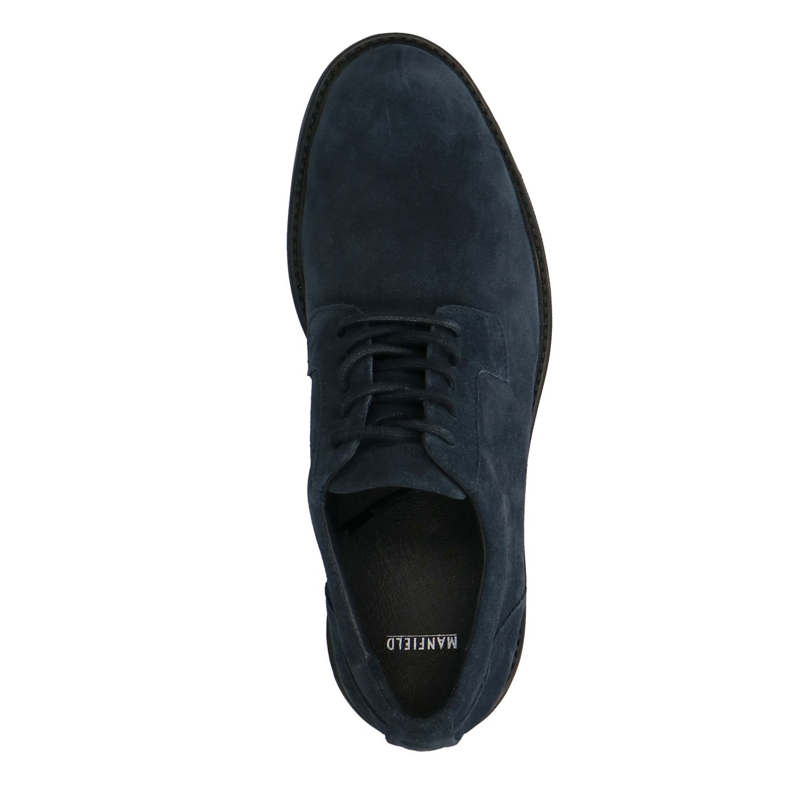 Blauwe suède veterschoenen - Heren | MANFIELD
