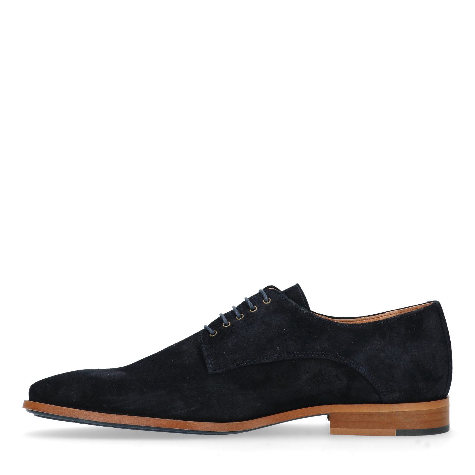 Donkerblauwe suède veterschoenen - Heren | MANFIELD