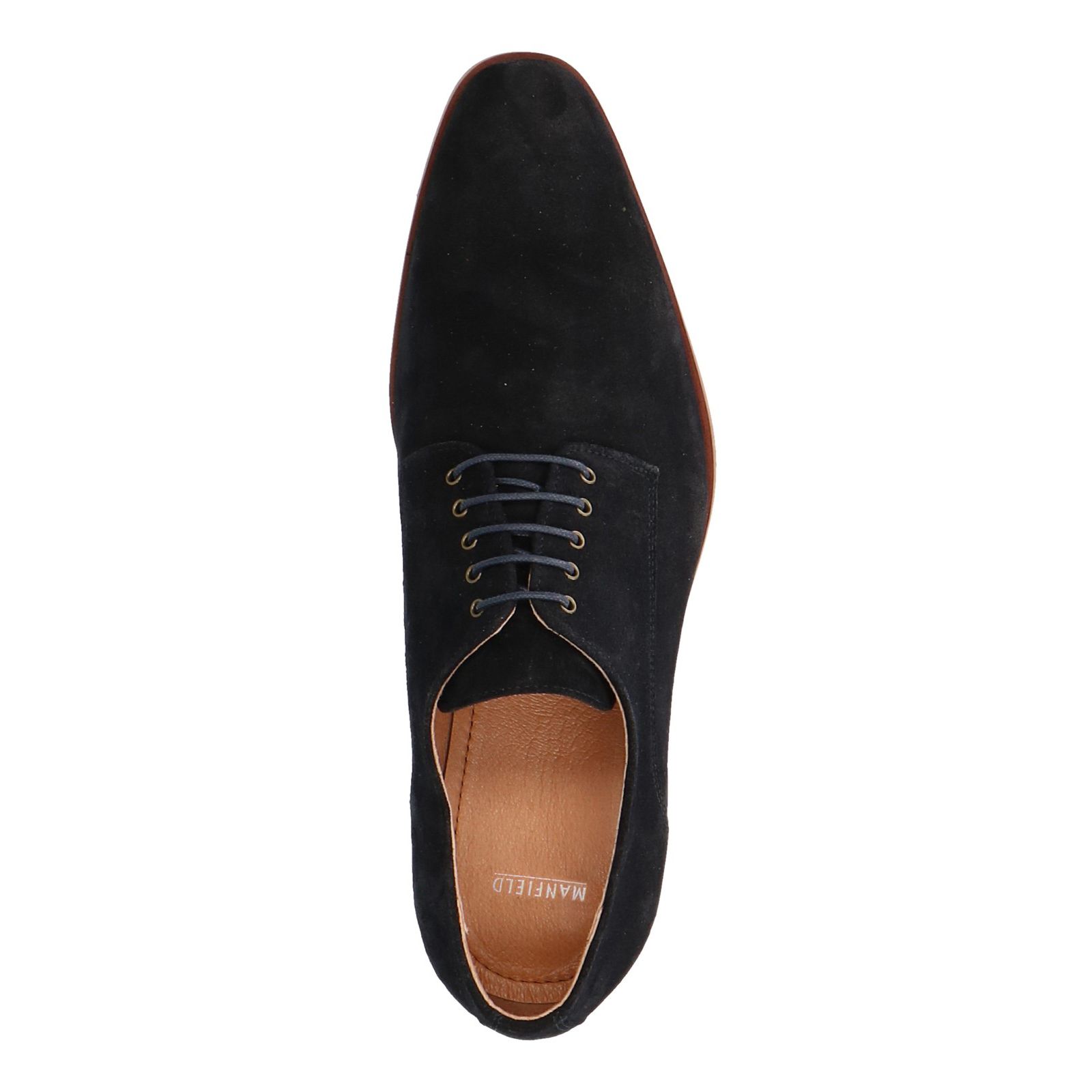 Donkerblauwe suède veterschoenen - Heren | MANFIELD