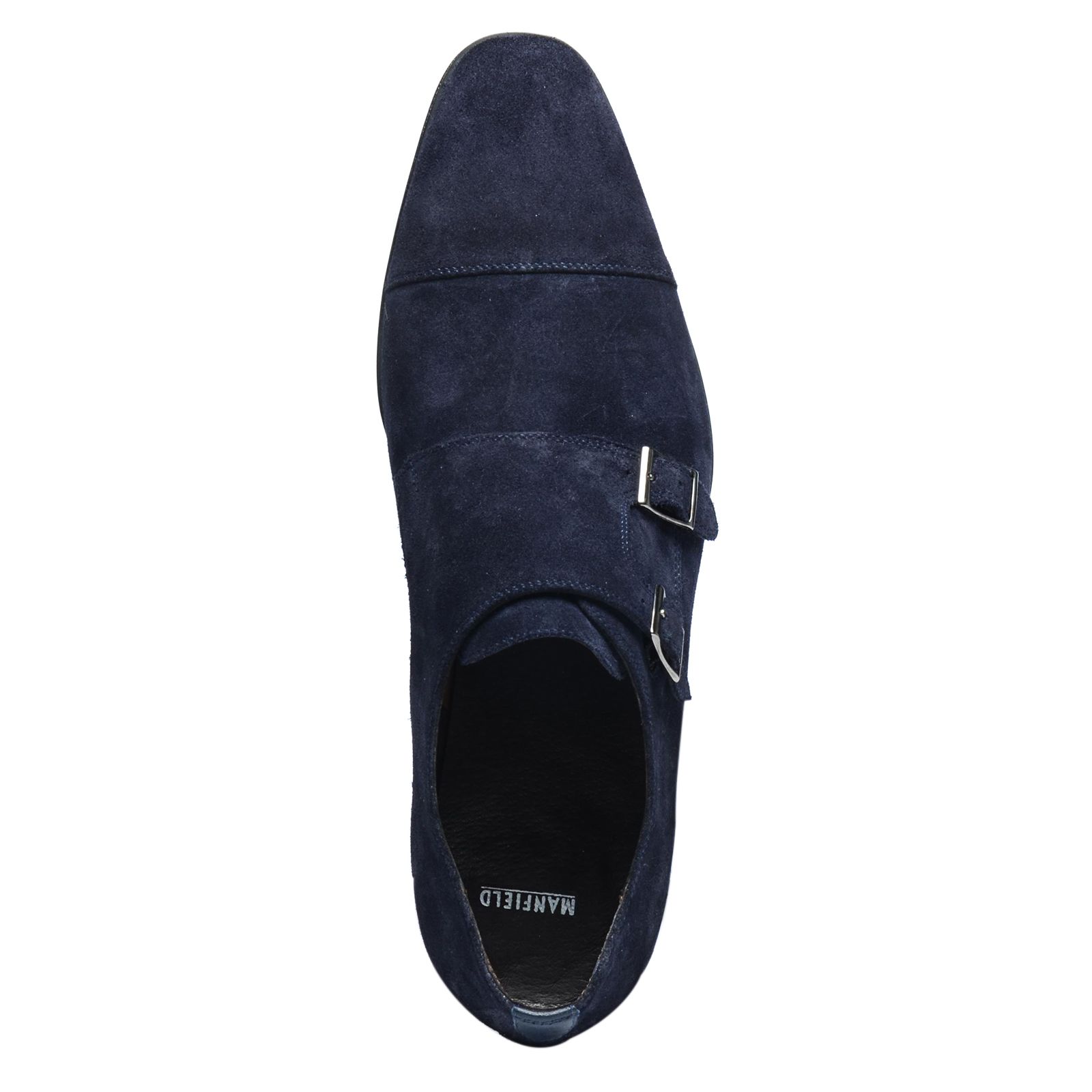Blauw suède gespschoenen - Heren | MANFIELD