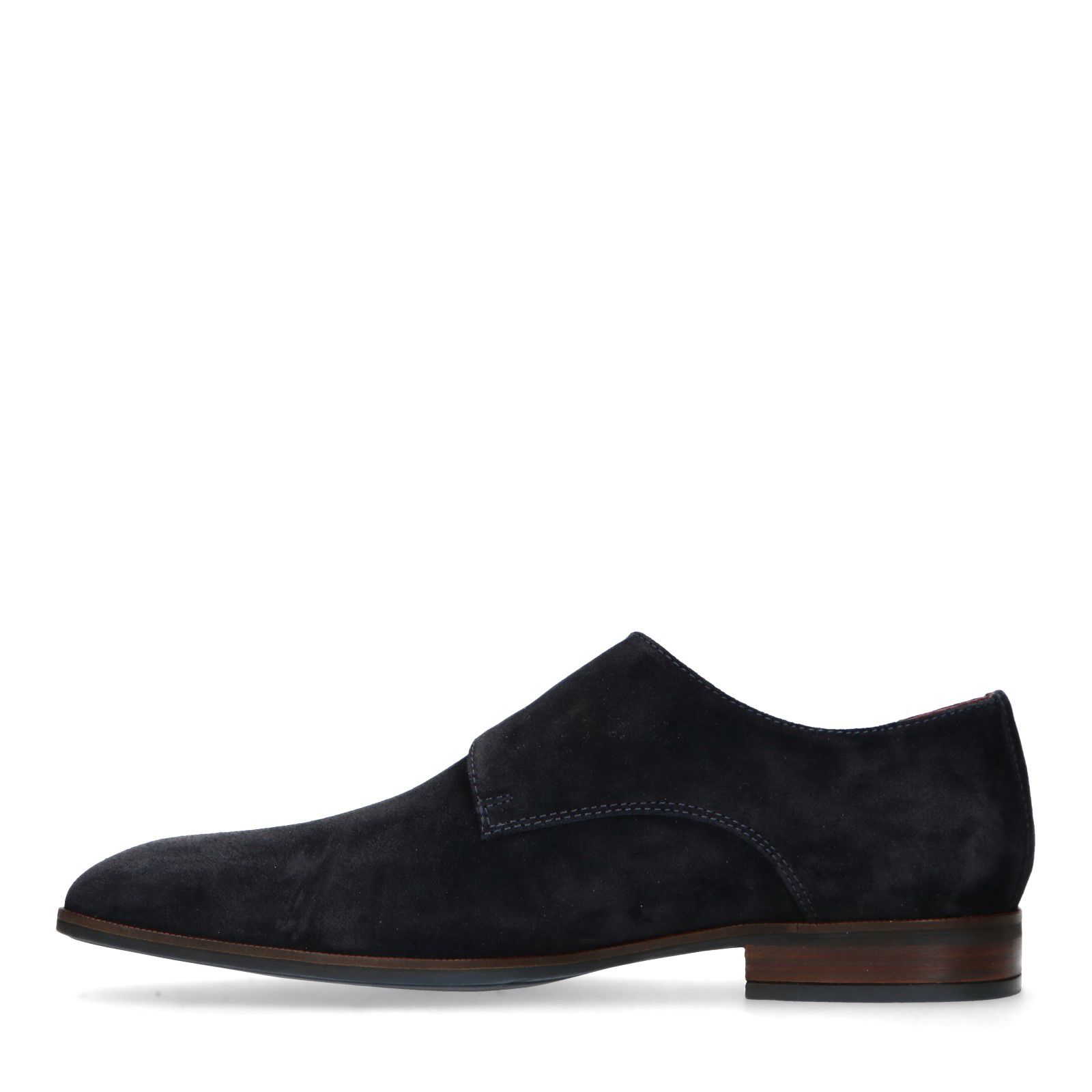 Donkerblauwe suède gespschoenen - Heren | MANFIELD