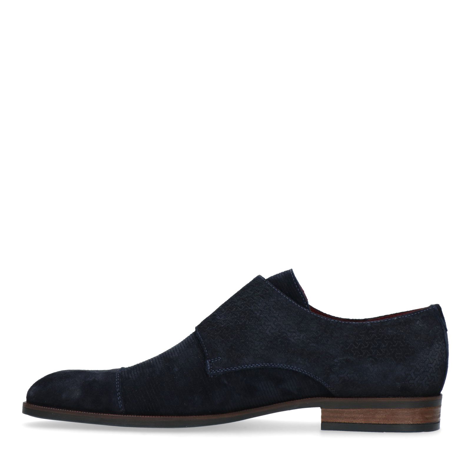 Blauwe suède gespschoenen - Heren | MANFIELD