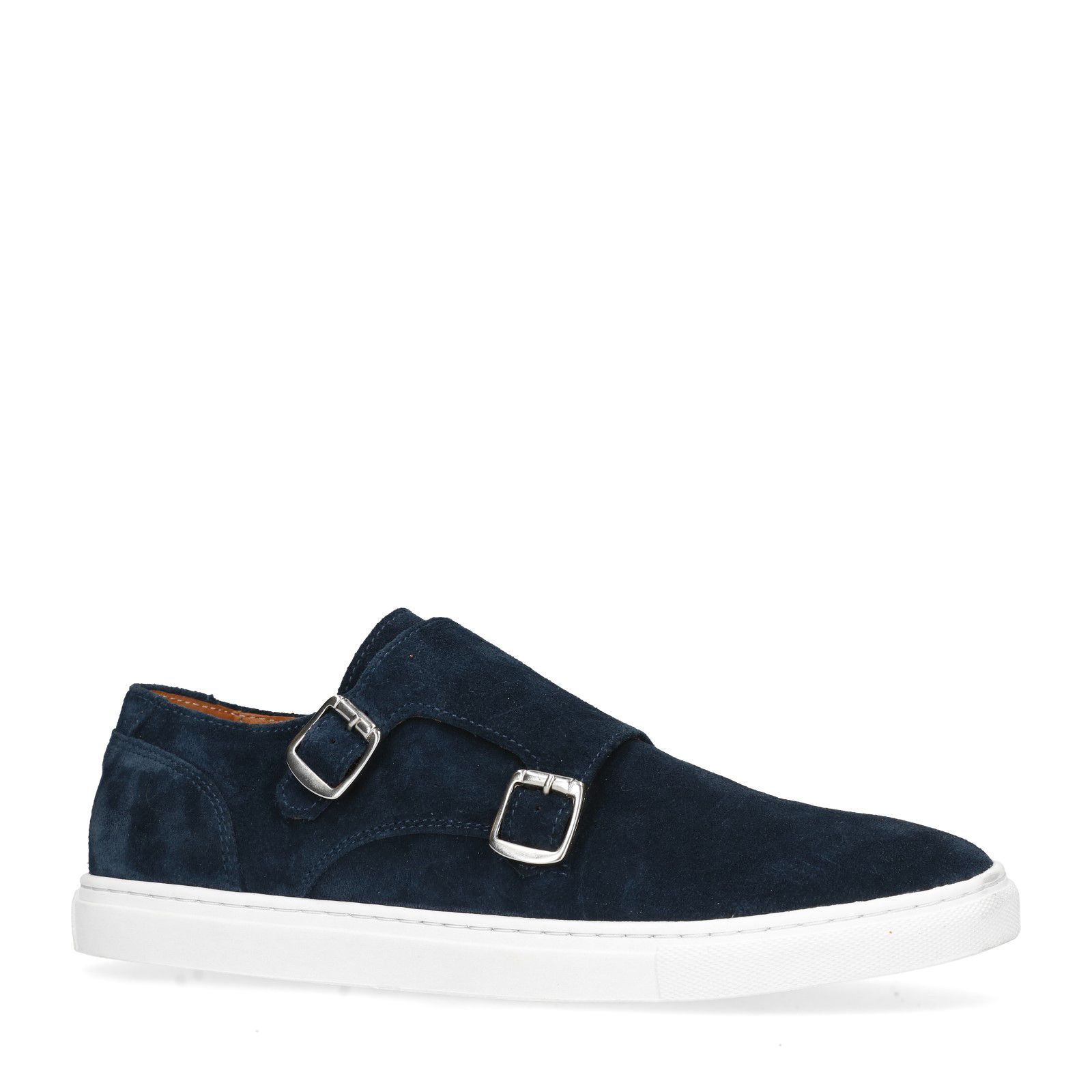 Donkerblauwe gespschoenen van suède - Heren | MANFIELD