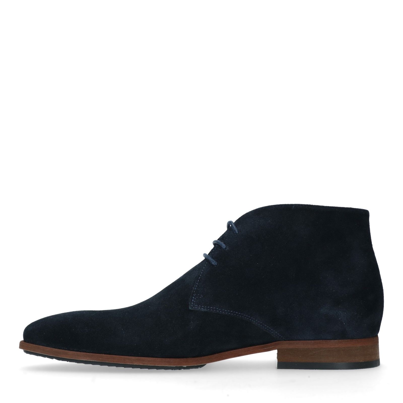 Blauwe suède veterboots - Heren | MANFIELD
