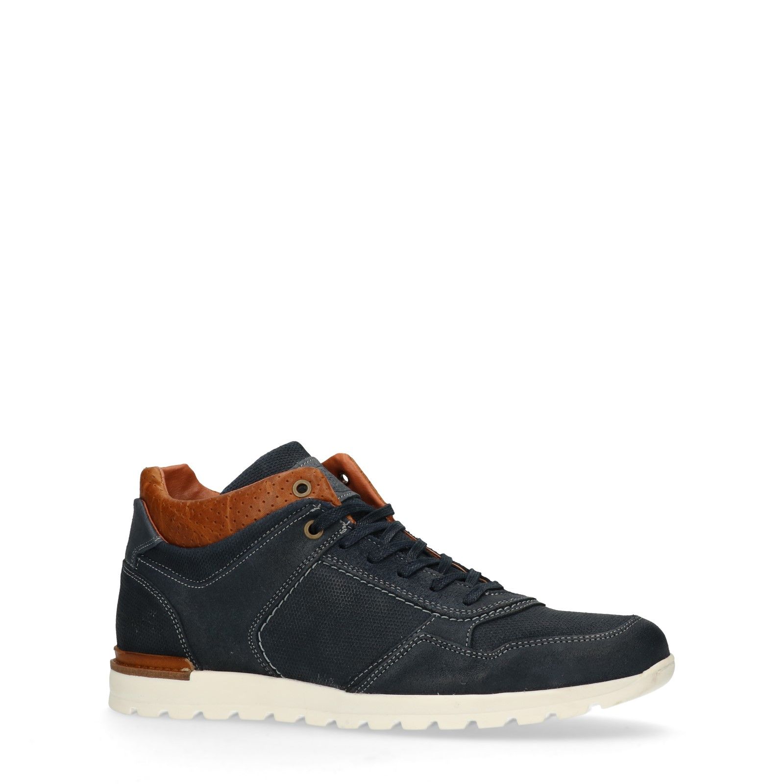 Donkerblauwe hoge sneakers - Heren | MANFIELD