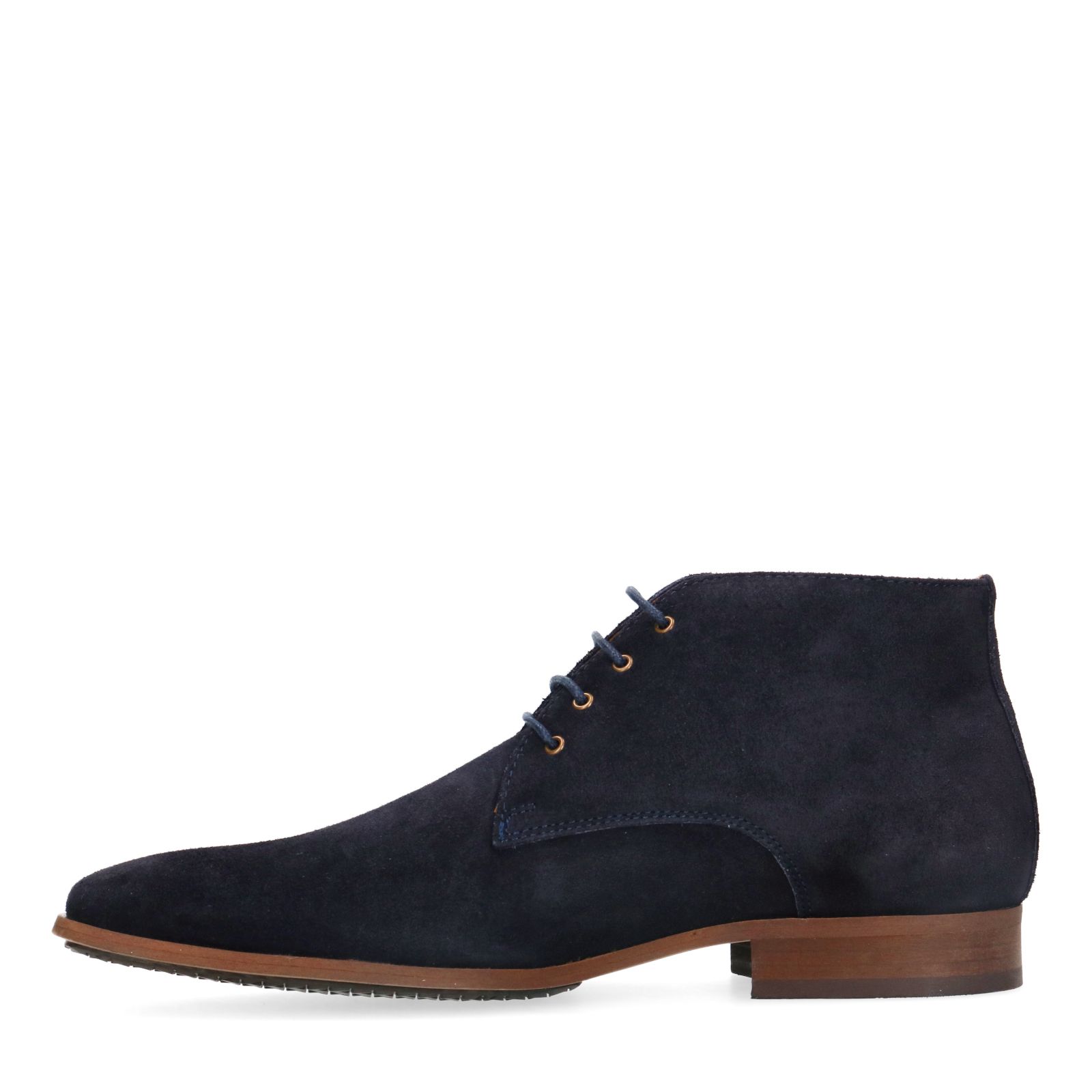 Donkerblauwe suède veterschoenen - Heren | MANFIELD