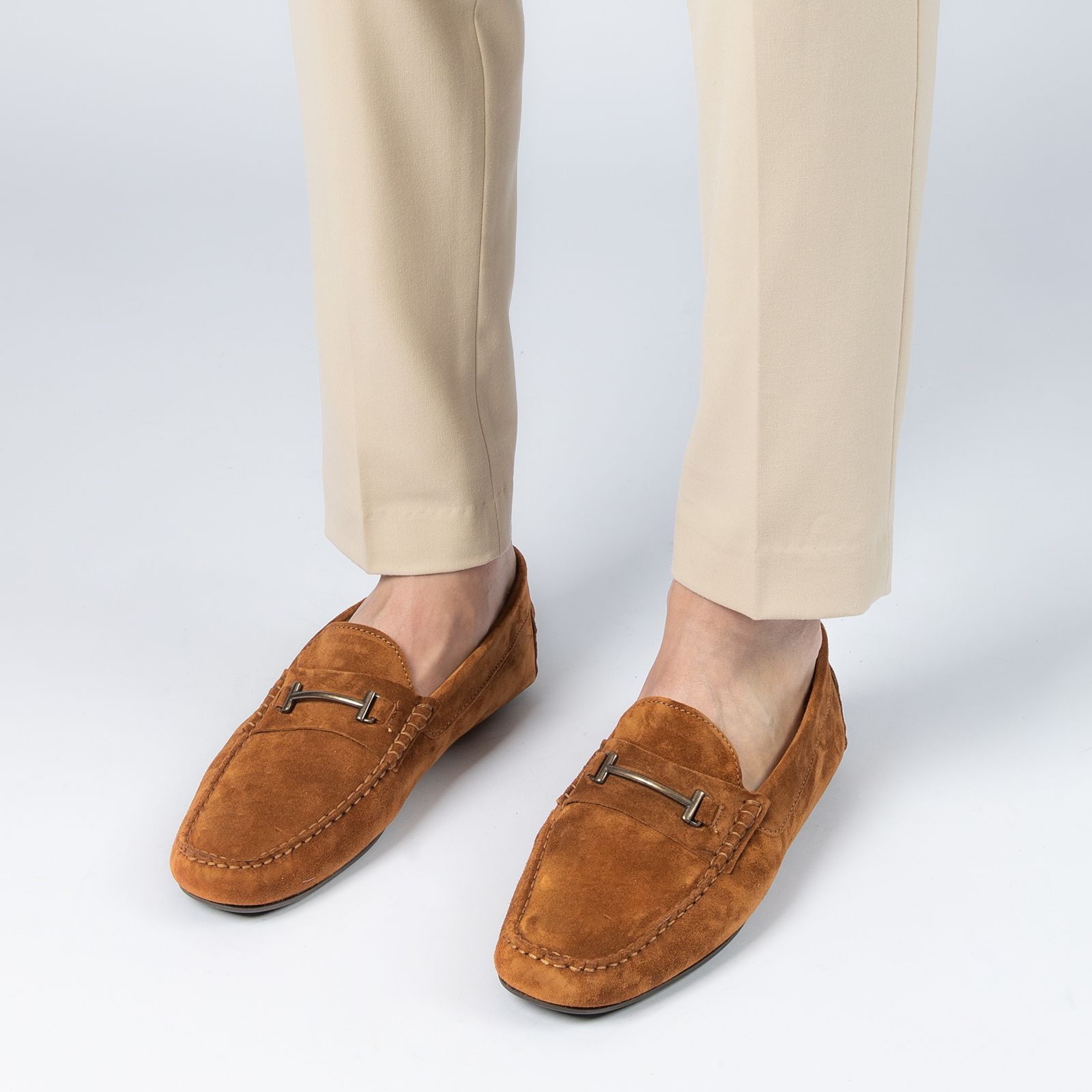 Cognac suède loafers - Heren | MANFIELD