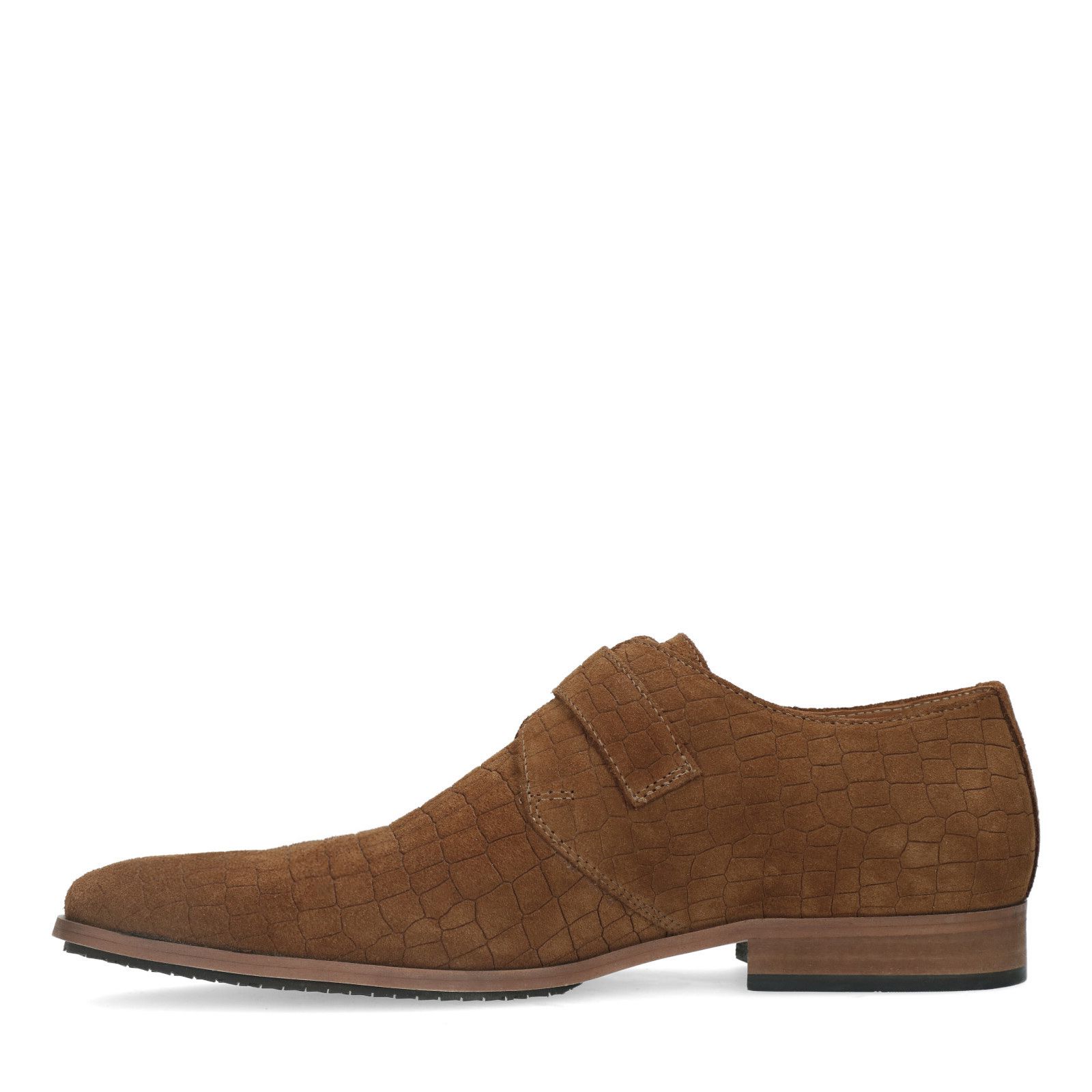 Cognac suède gespschoenen - Heren | MANFIELD