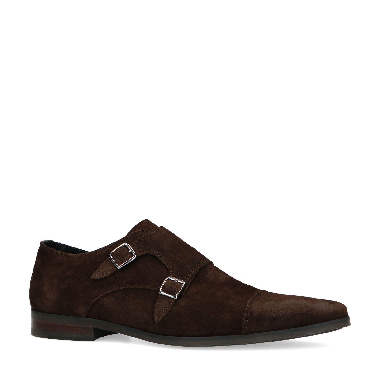 Donkerbruine gespschoenen van suède - Heren | MANFIELD