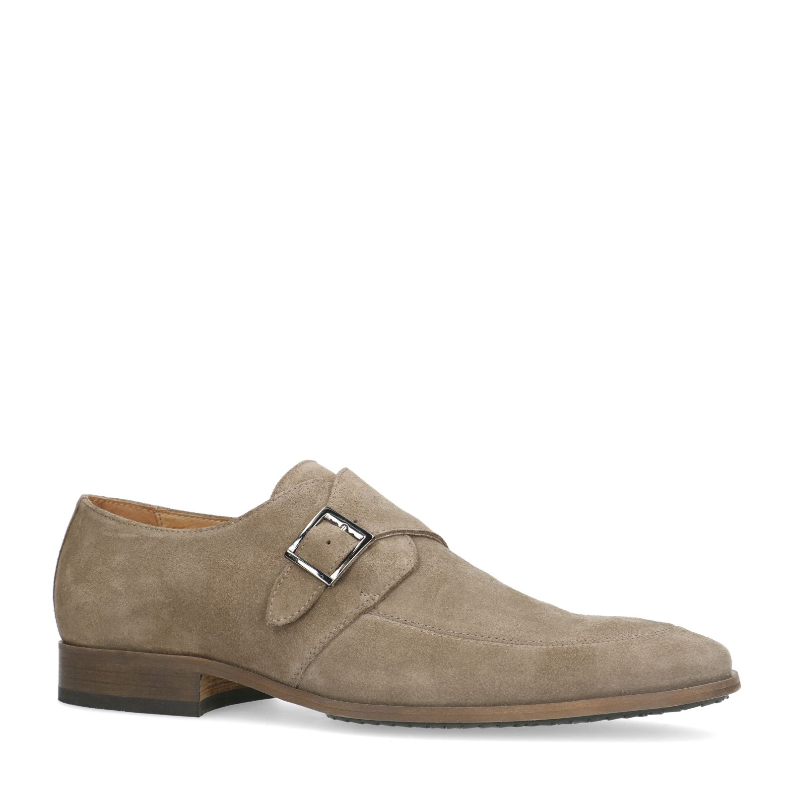 Taupe suède gespschoenen - Heren | MANFIELD