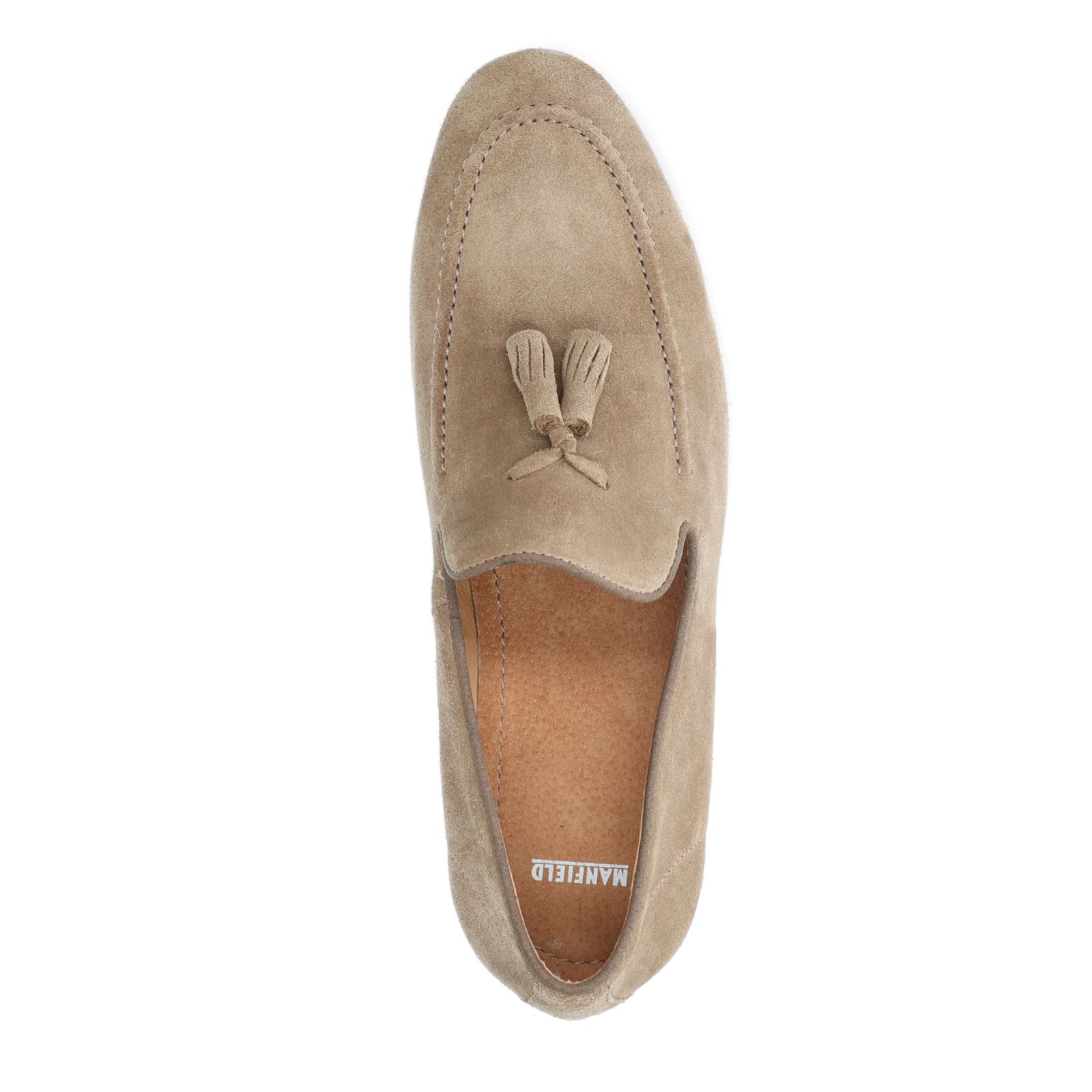 Taupe suède loafers met kwastjes - Heren | MANFIELD