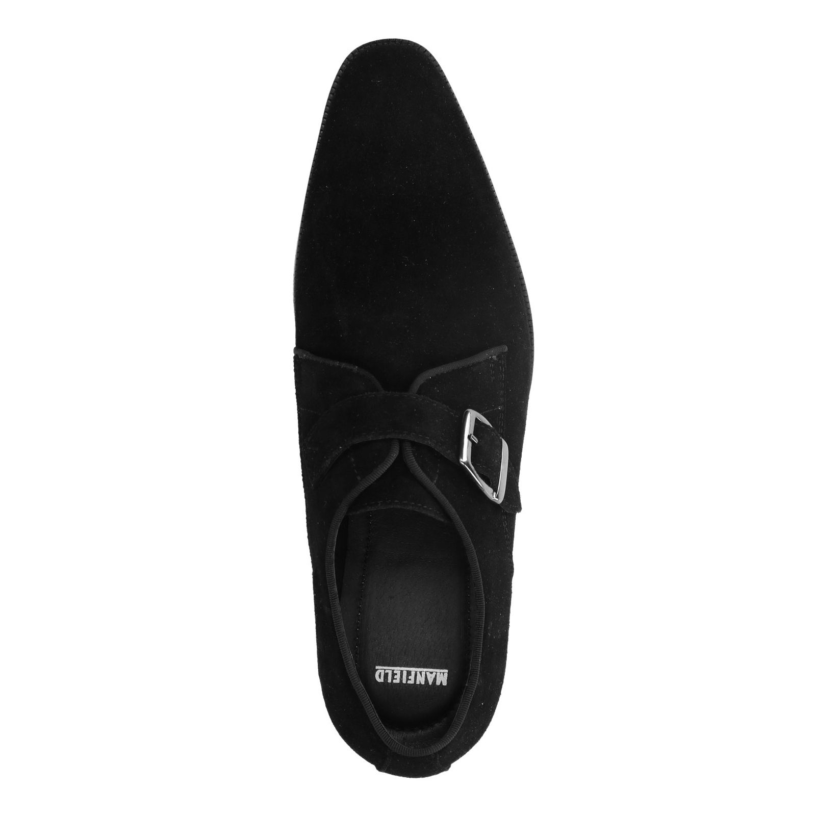 Zwarte suède gespschoenen - Heren | MANFIELD
