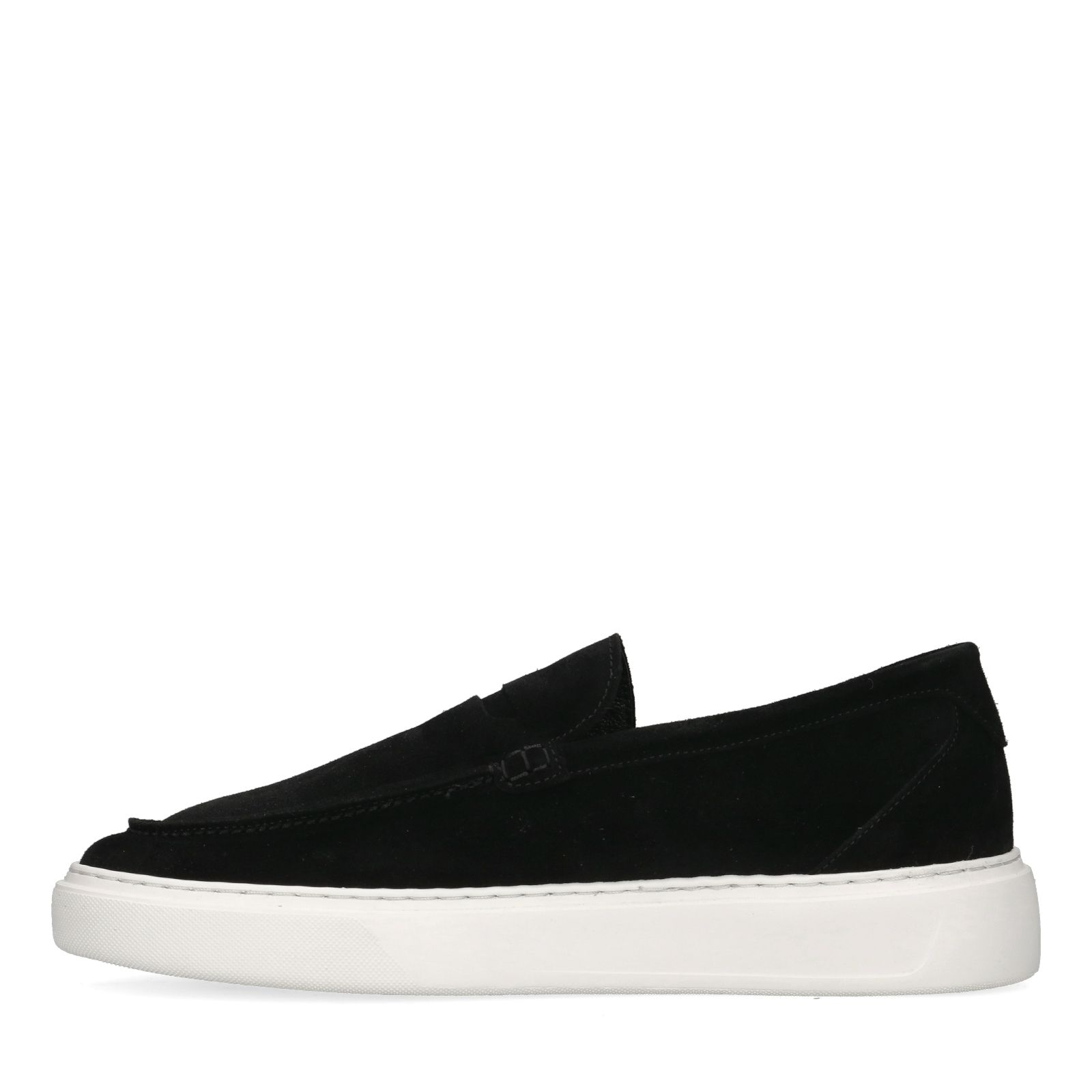 Zwarte suède loafers met sportieve zool - Heren | MANFIELD
