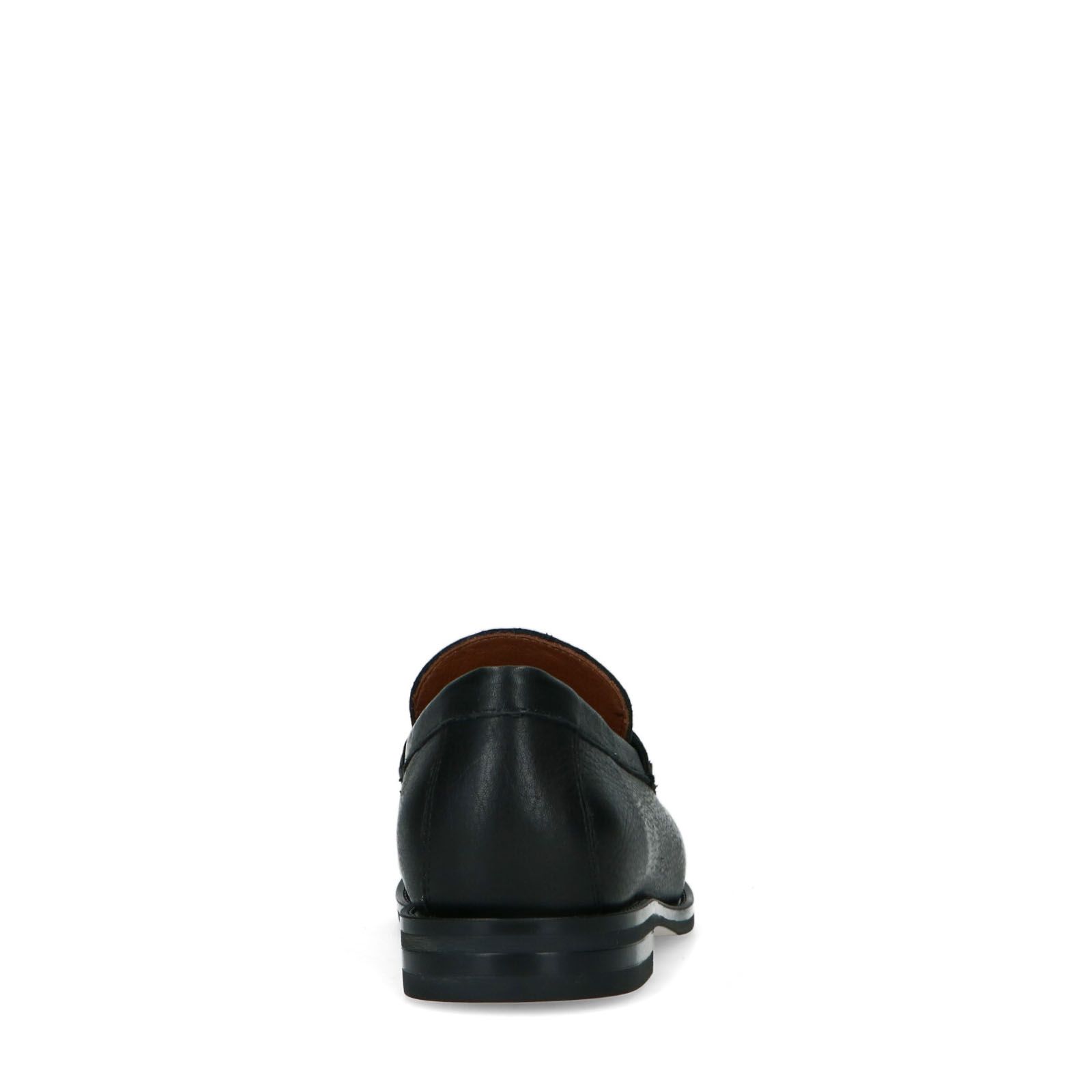 Zwarte leren loafers met goudkleurig detail - Dames | MANFIELD
