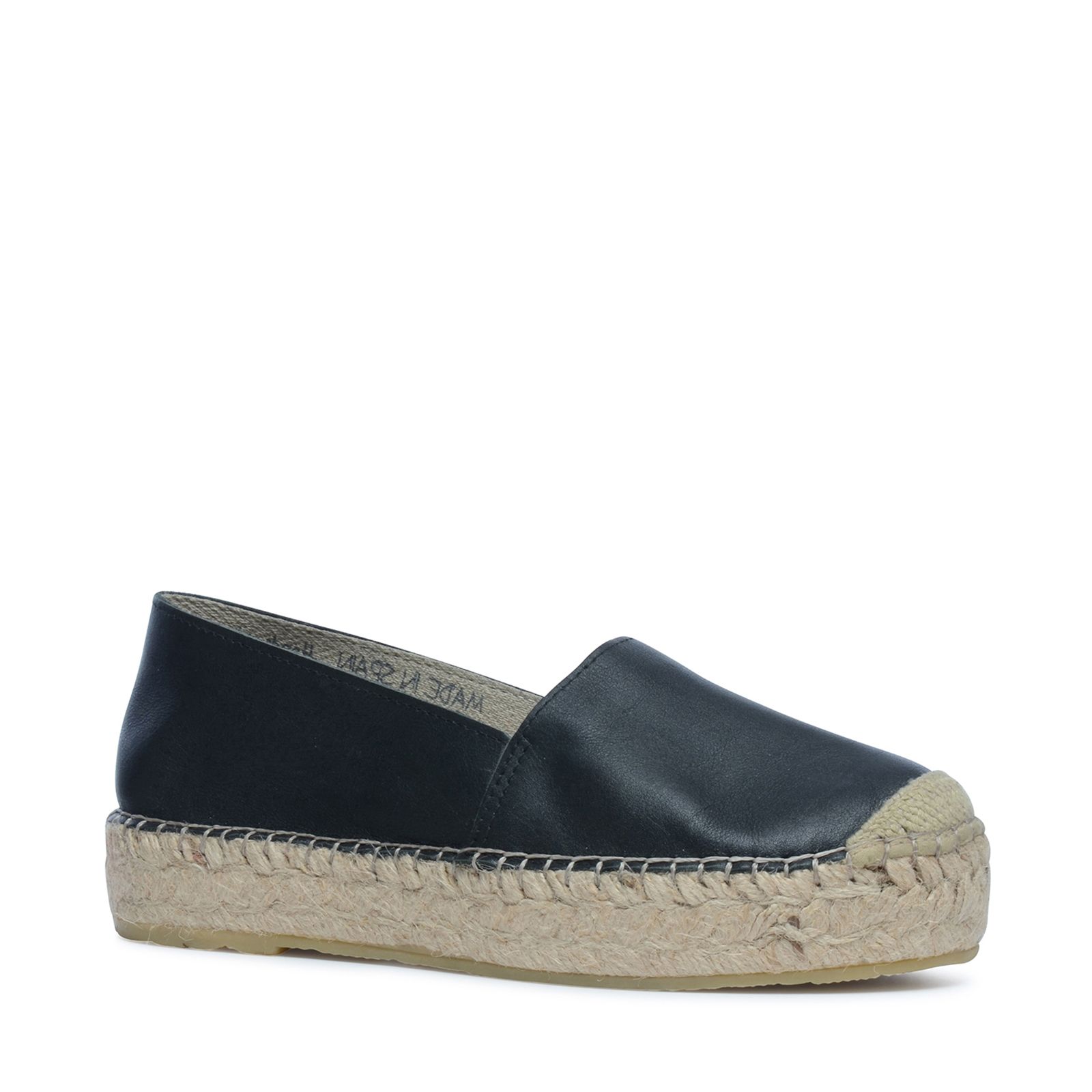Zwarte espadrilles met leer - Dames | MANFIELD