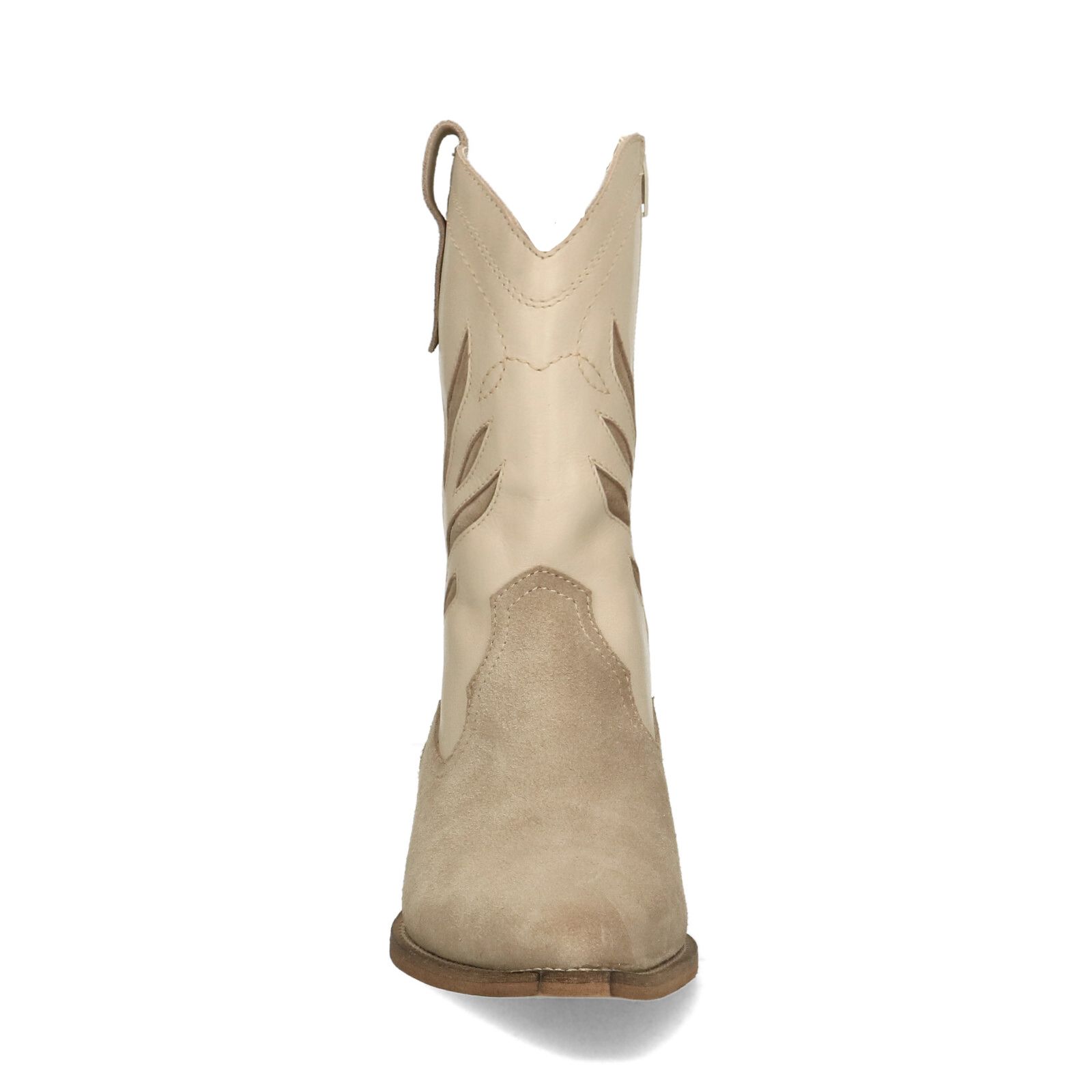 Beige leren cowboy laarzen Dames MANFIELD