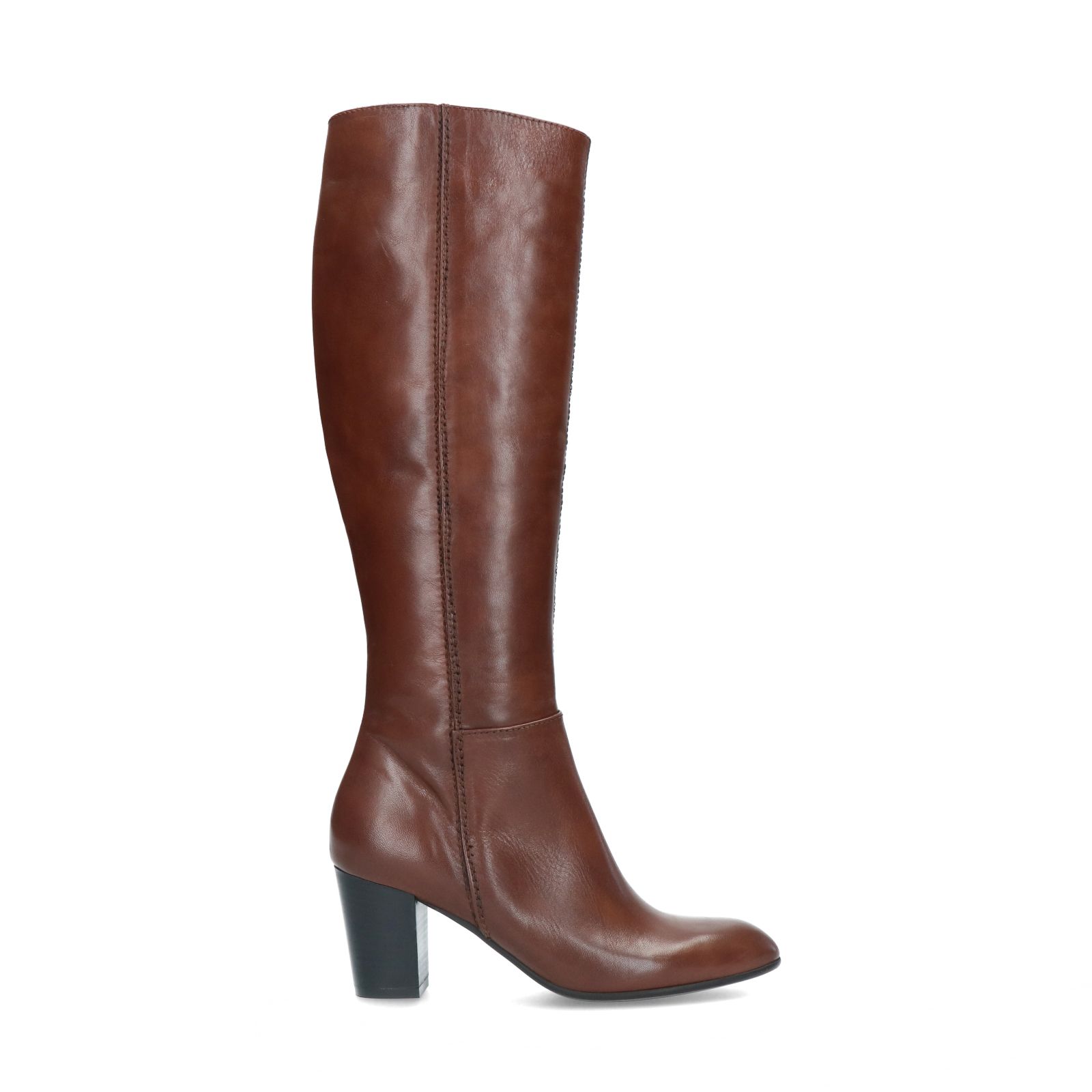 Cognac hoge laarzen met smalle schacht - Dames | MANFIELD