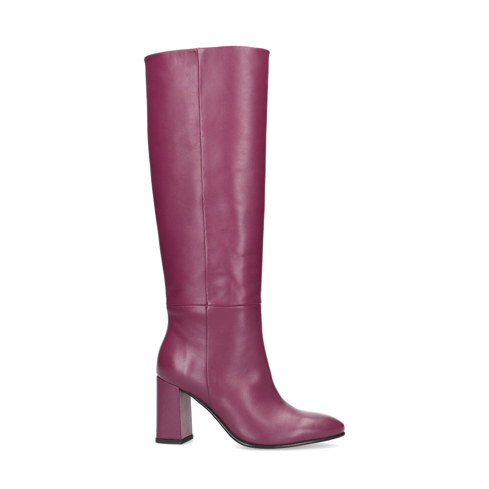 Roze leren hoge laarzen - Dames | MANFIELD