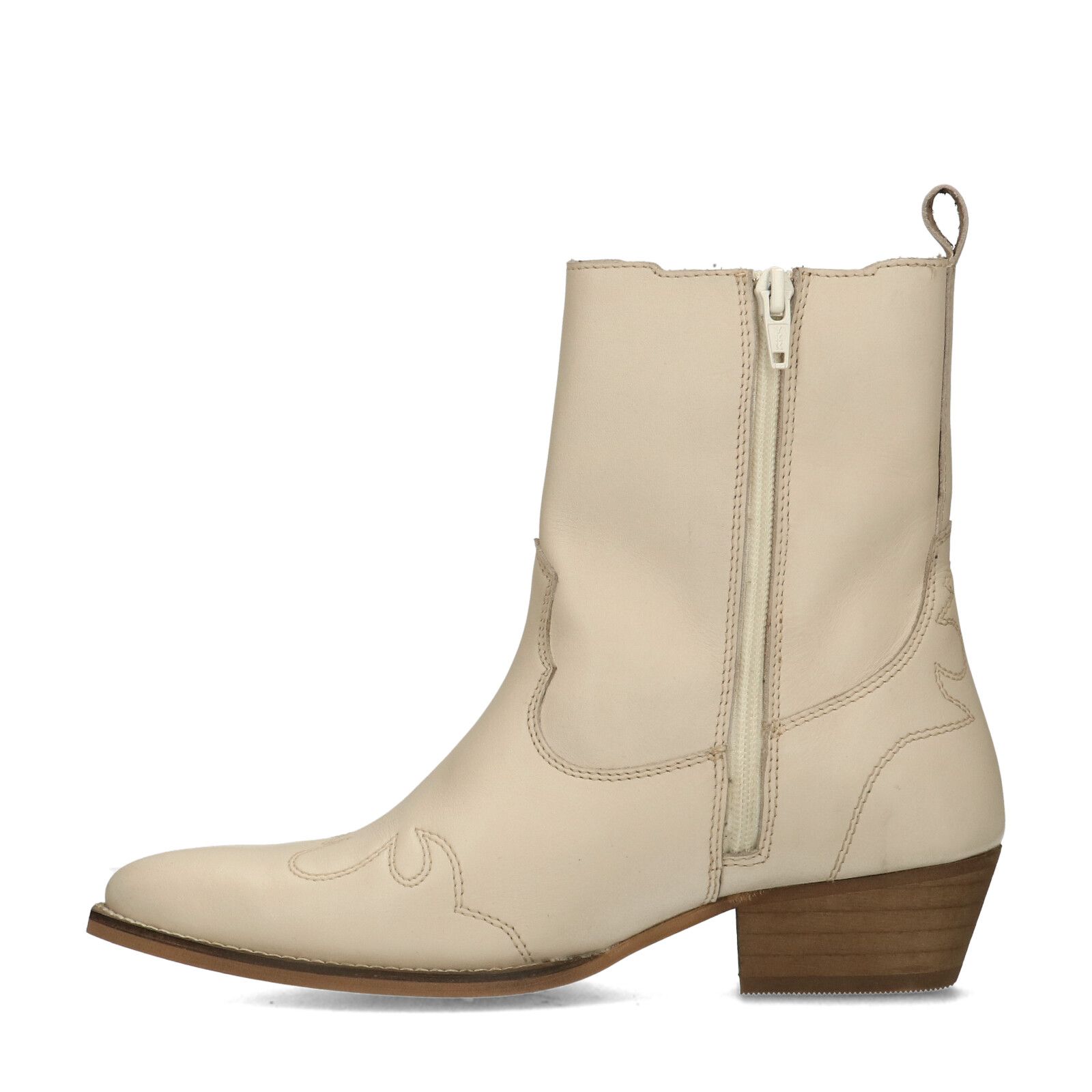 invoer Onnauwkeurig kaart Beige leren lage cowboy laarzen - Dames | MANFIELD