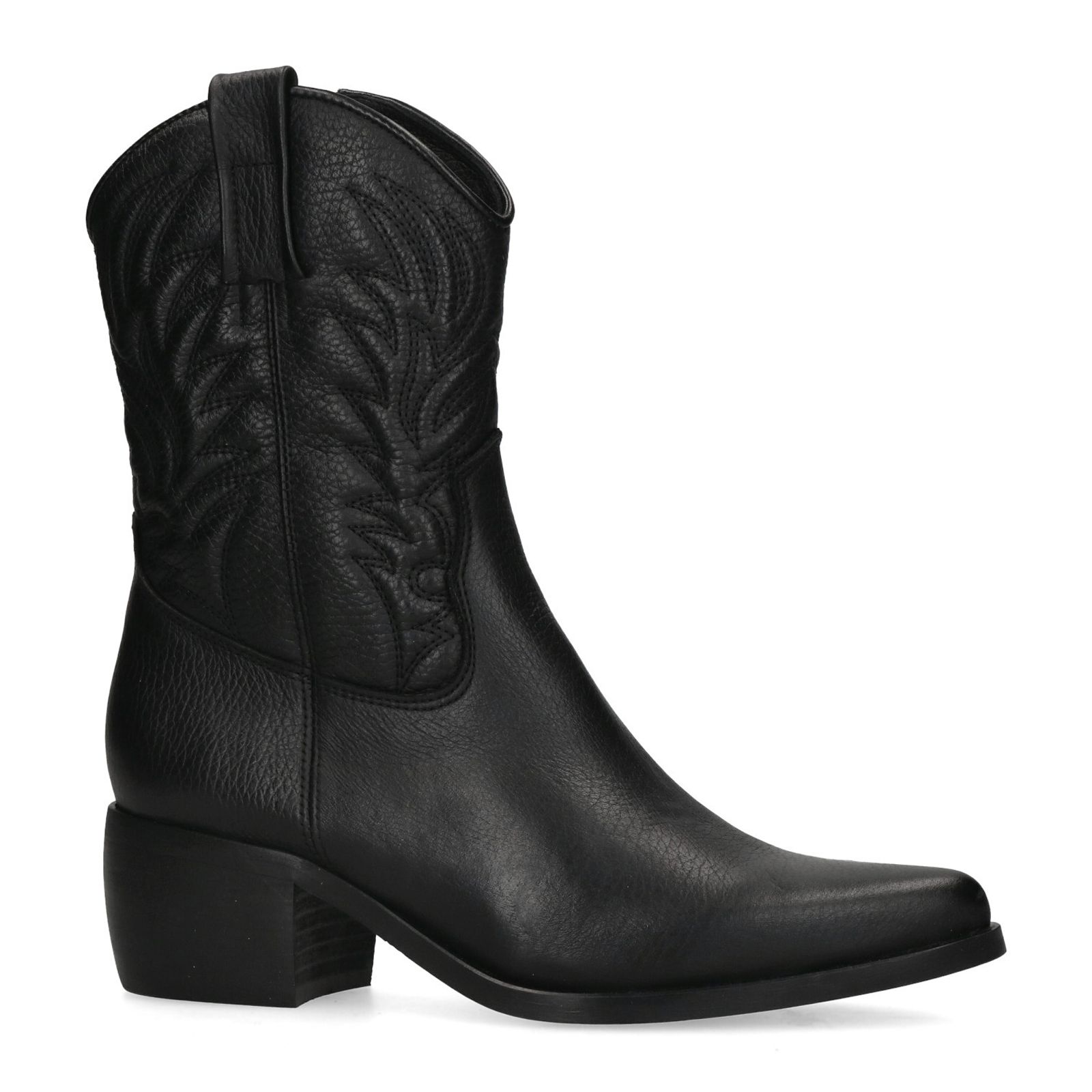 Zwarte leren cowboylaarzen - Dames | MANFIELD