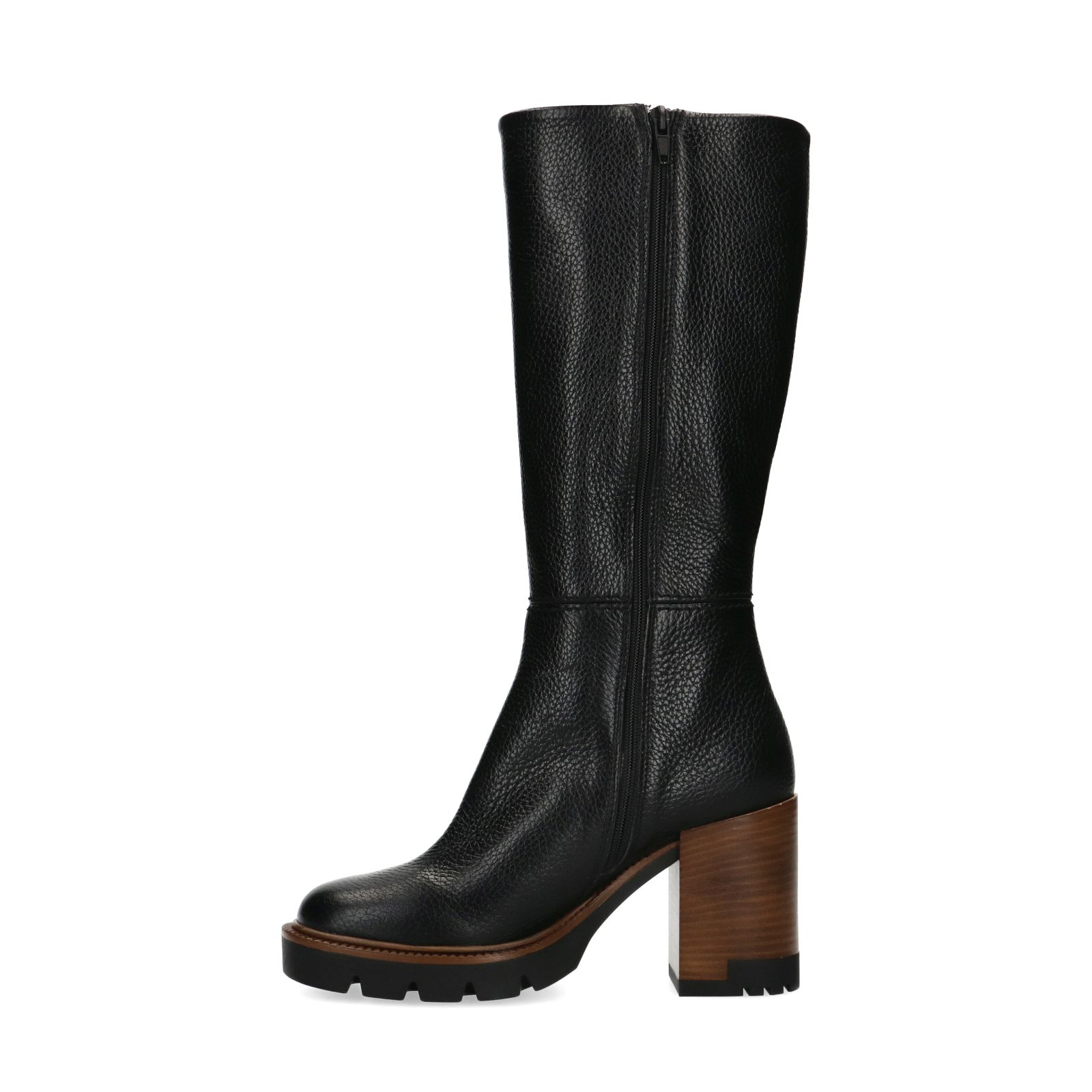 Zwarte leren laarzen - Dames | MANFIELD